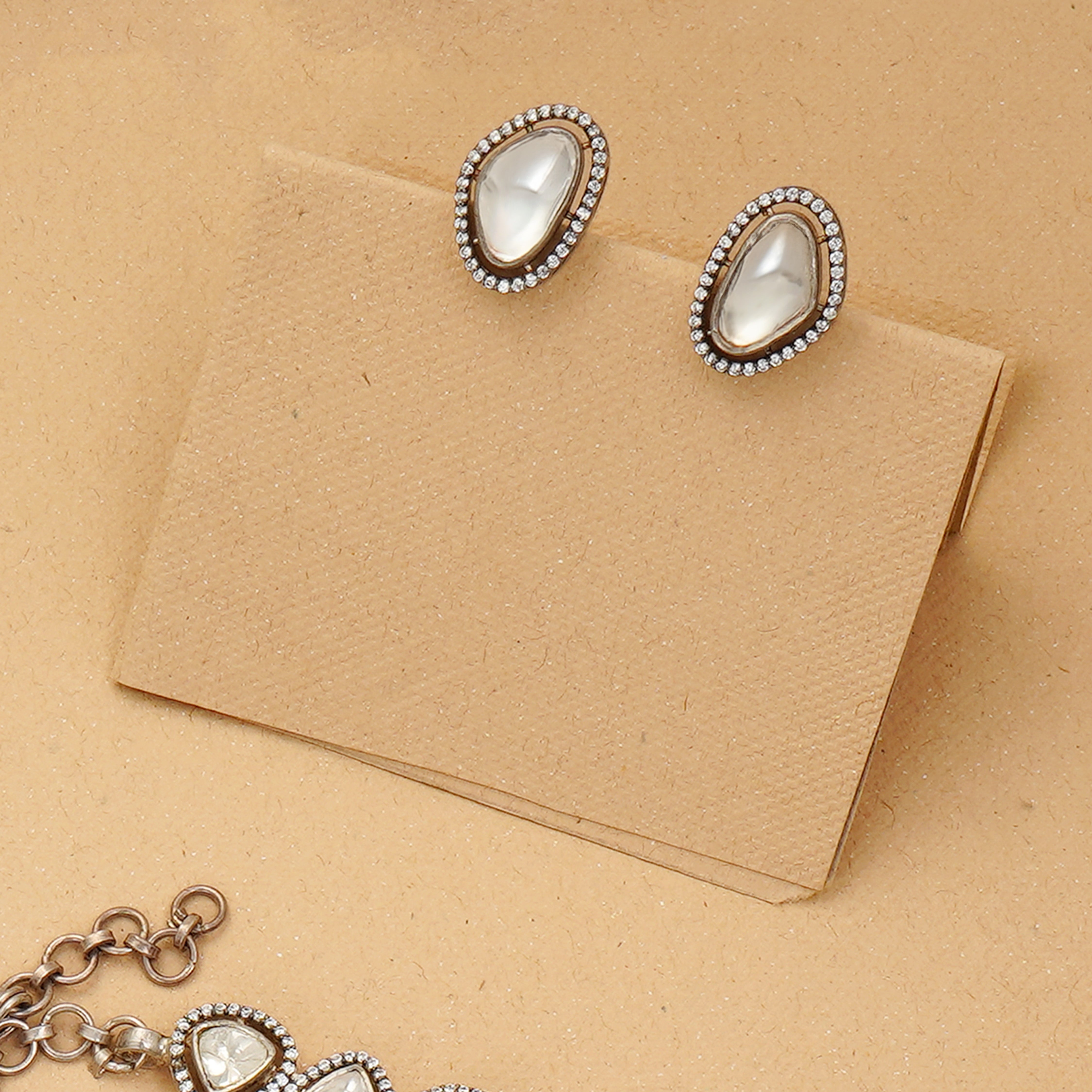 Moissanite bridal necklace with earrings