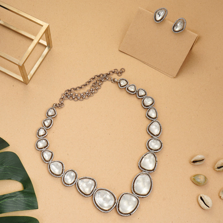 Moissanite fancy haram with earrings set