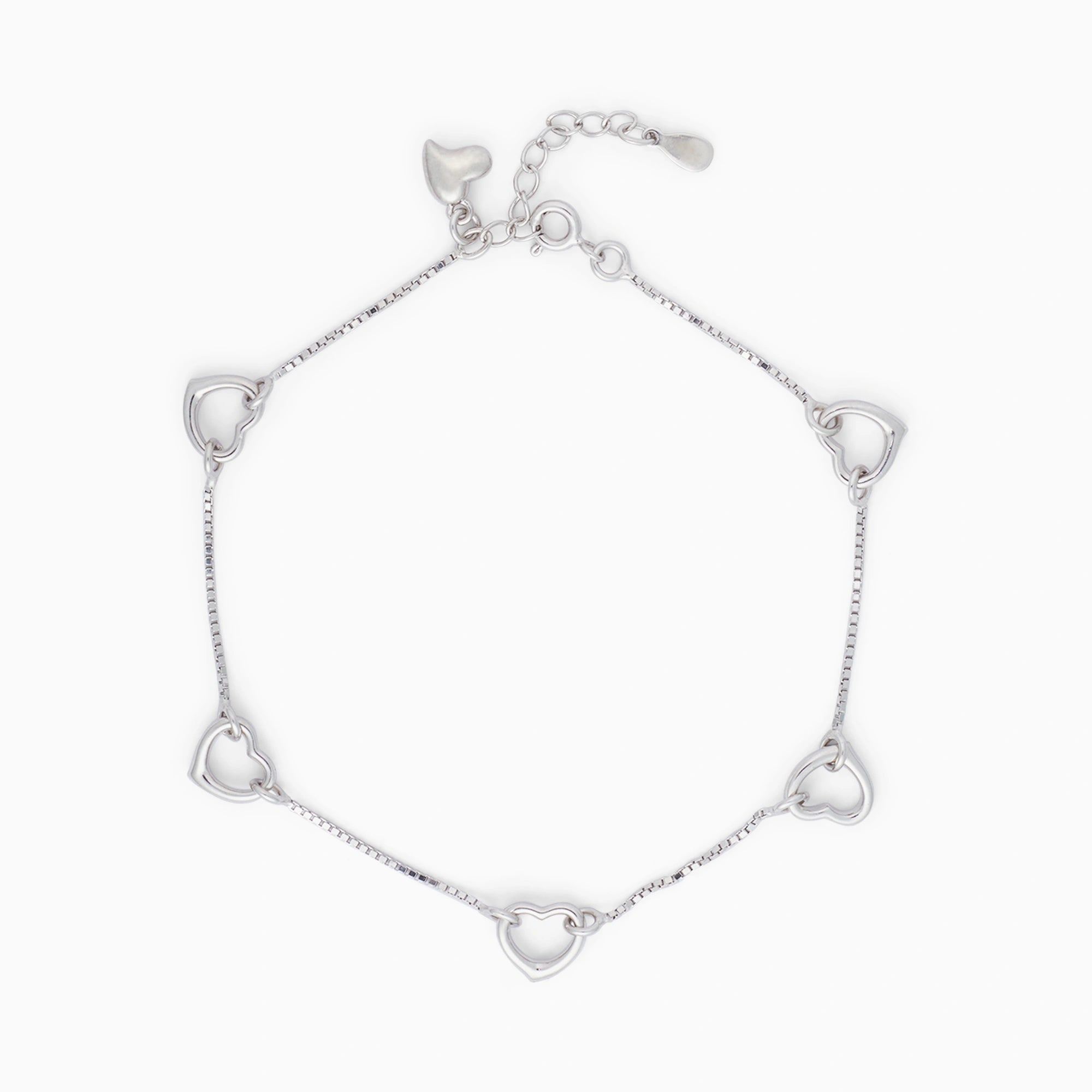 Multi Heart Charm Anklet Ishna