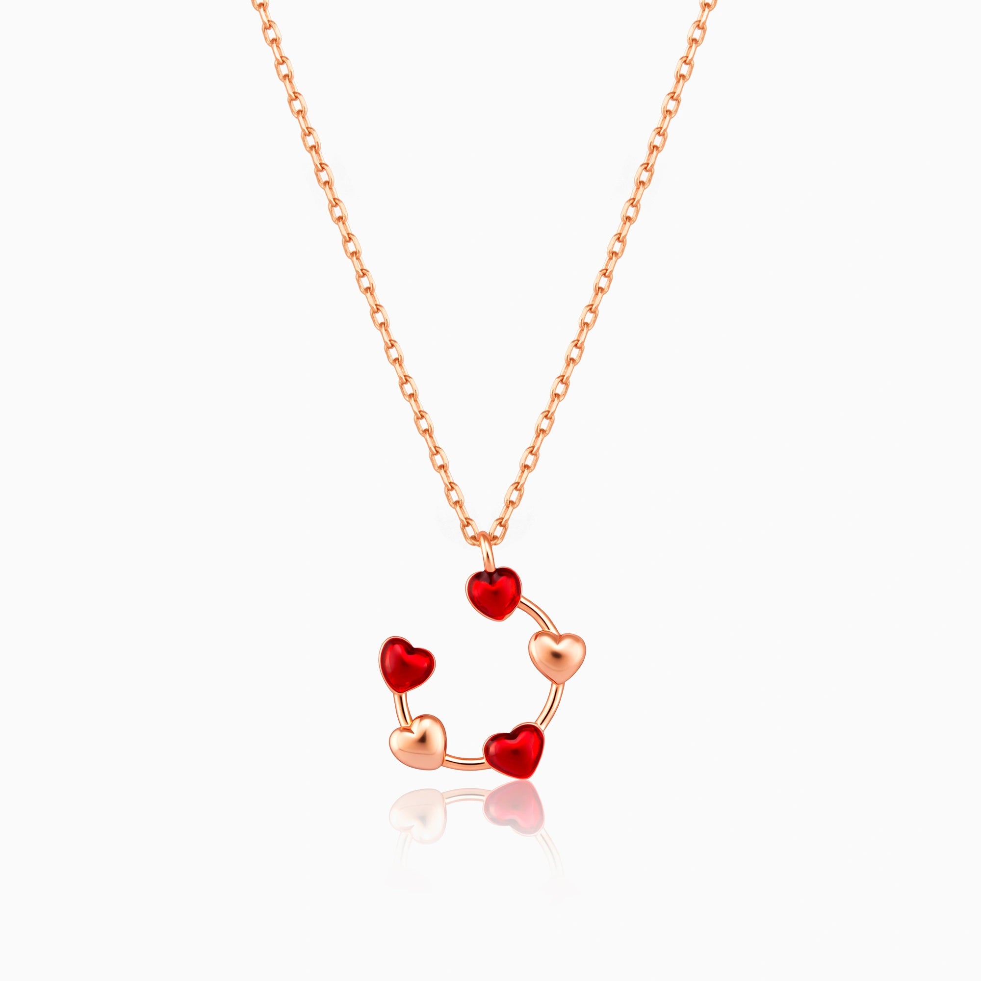 Multi Heart Pendant Chain Ishna