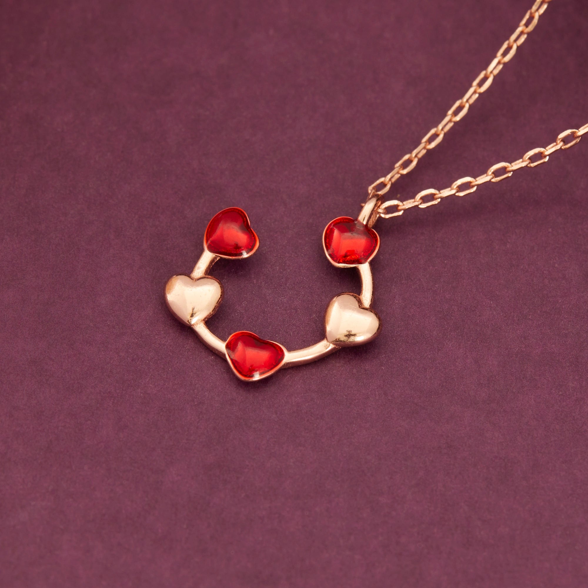 Multi Heart Red Pendant Chain
