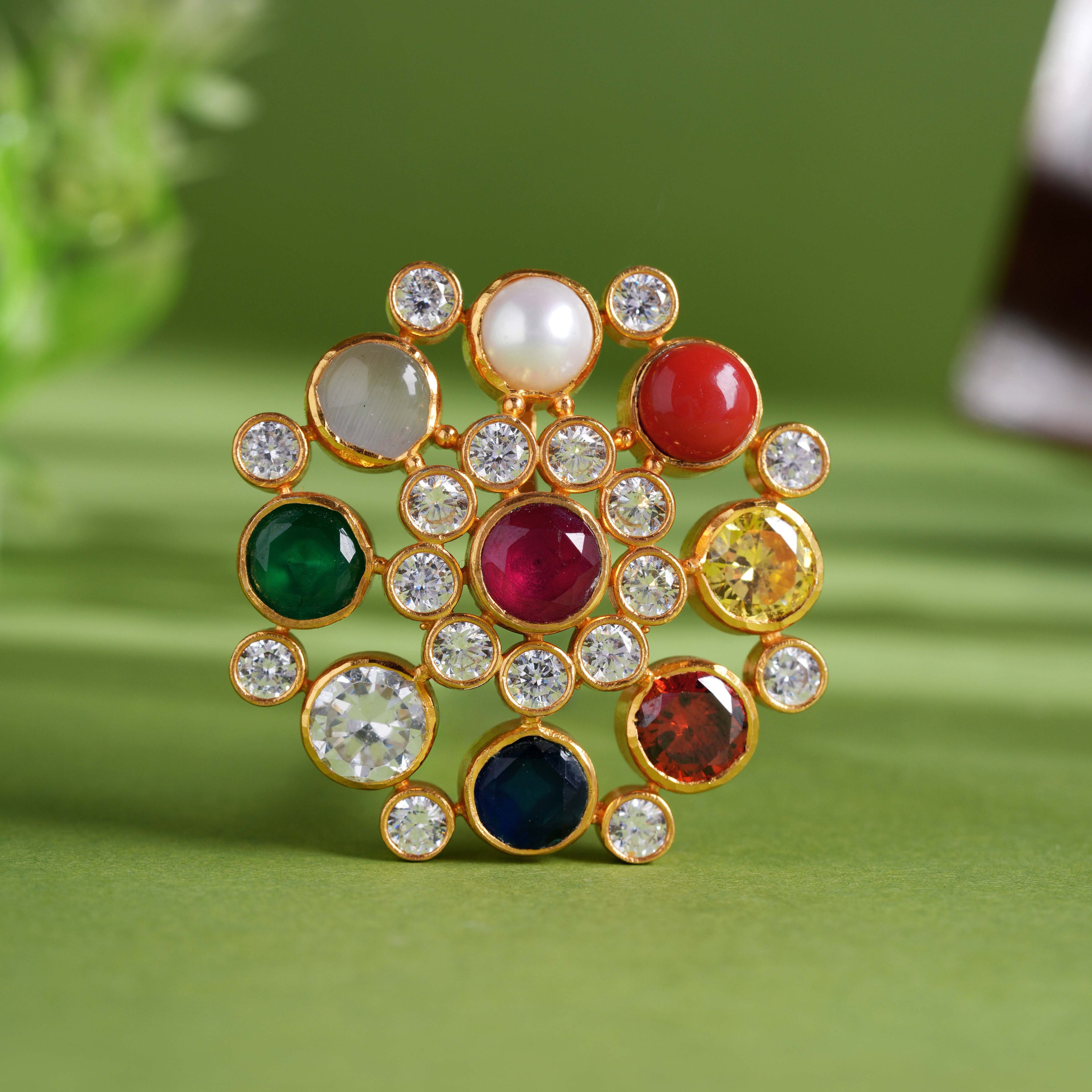 Navaratna Floral Pendant Ishna