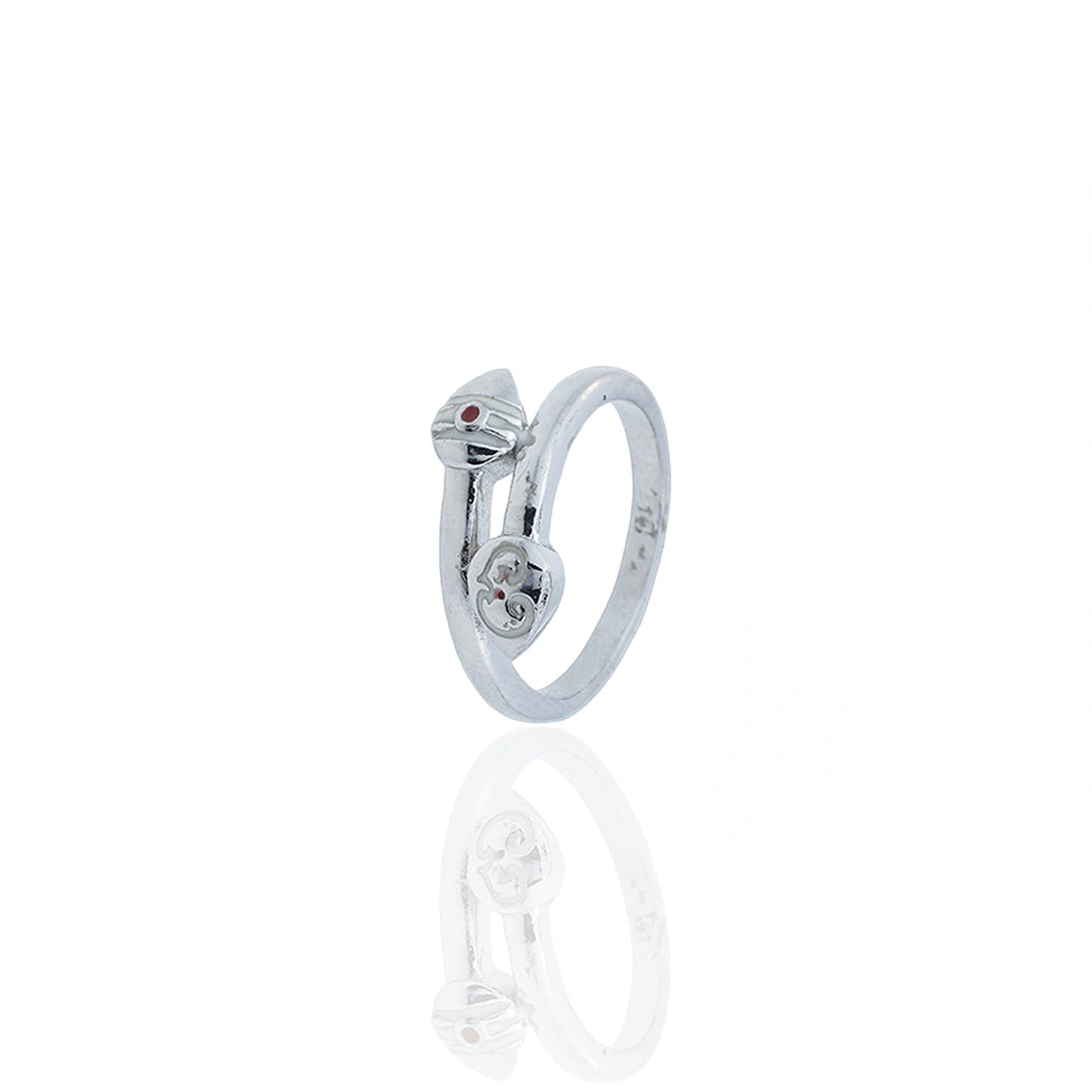 Om Vel Motif Ring in Silver Ishna