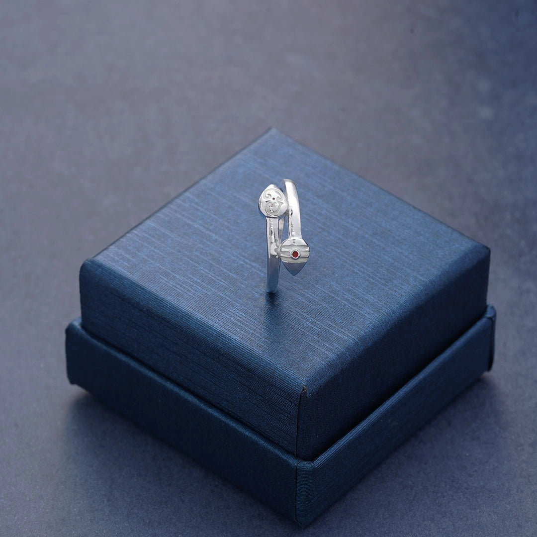 Om Vel Ring in 925 Sterling Silver Ishna