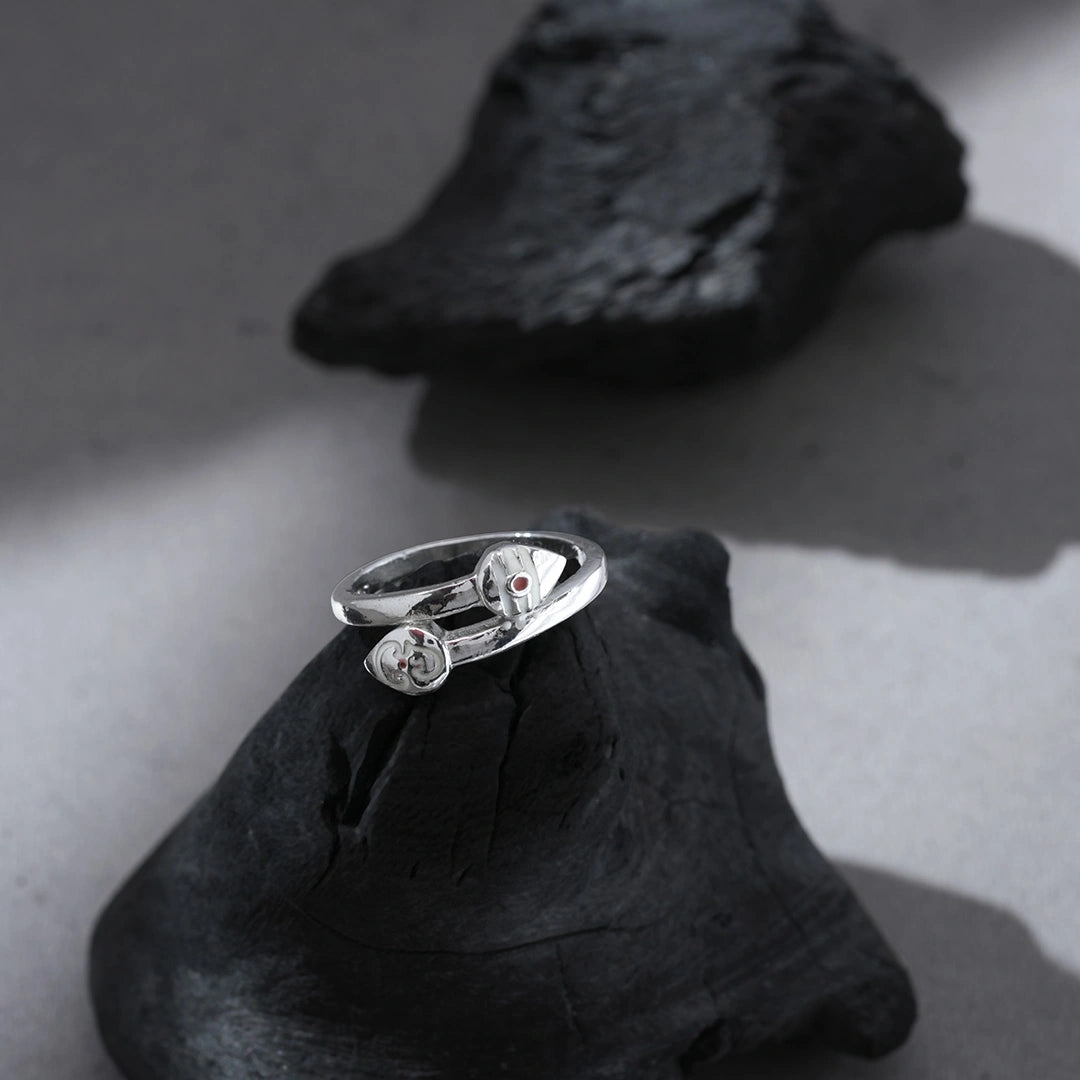 Om Vel Silver Ring Ishna