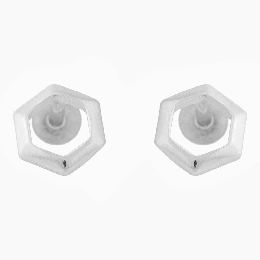 Open Hexagon Stud Earrings Ishna