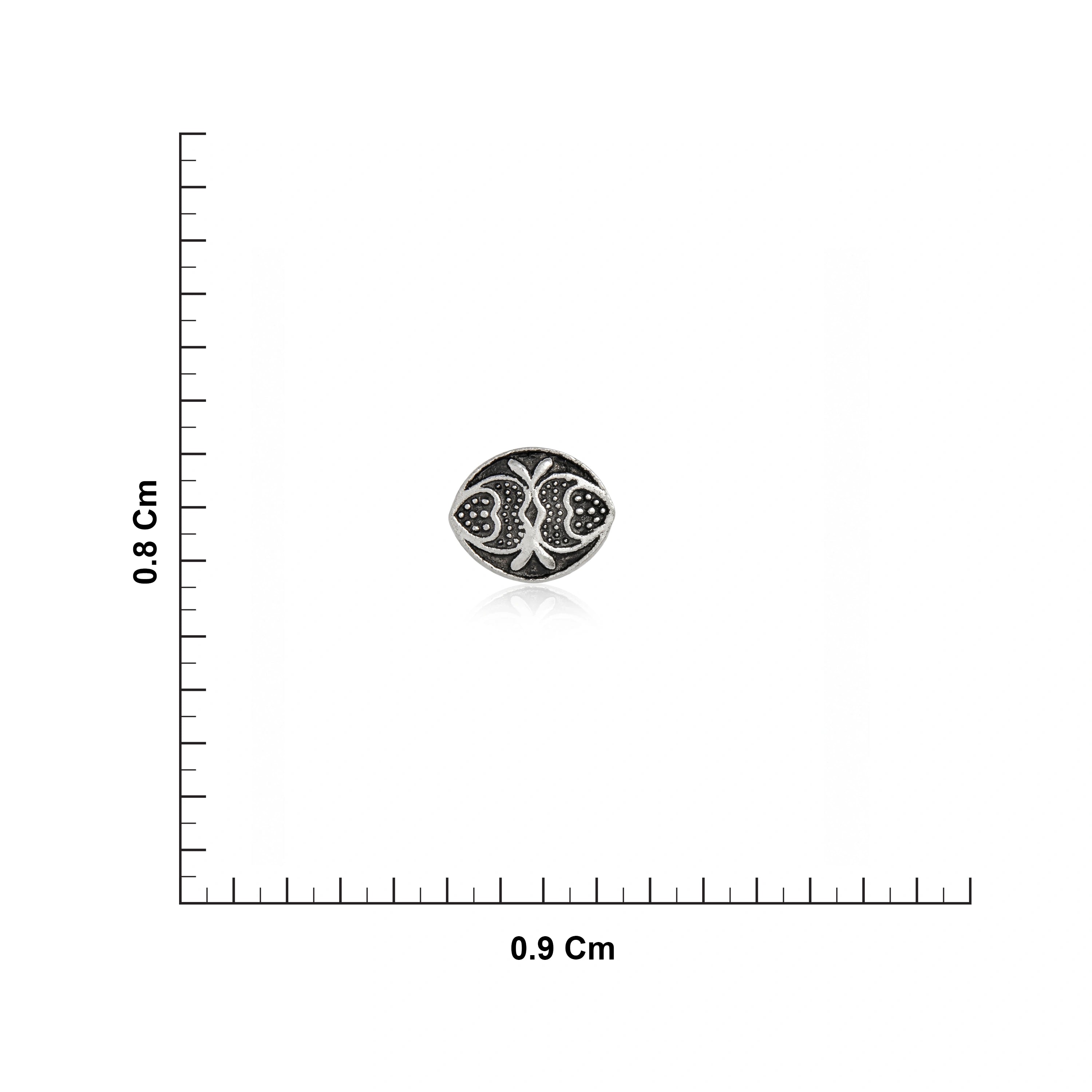 Oval Side Stud Earrings in Silver Ishna