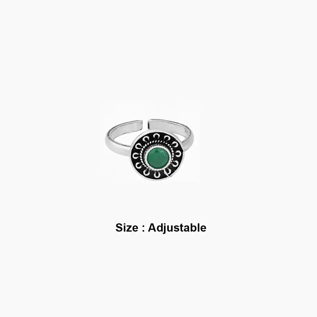 Oxidized Green Sterling Silver Toe Ring Ishna
