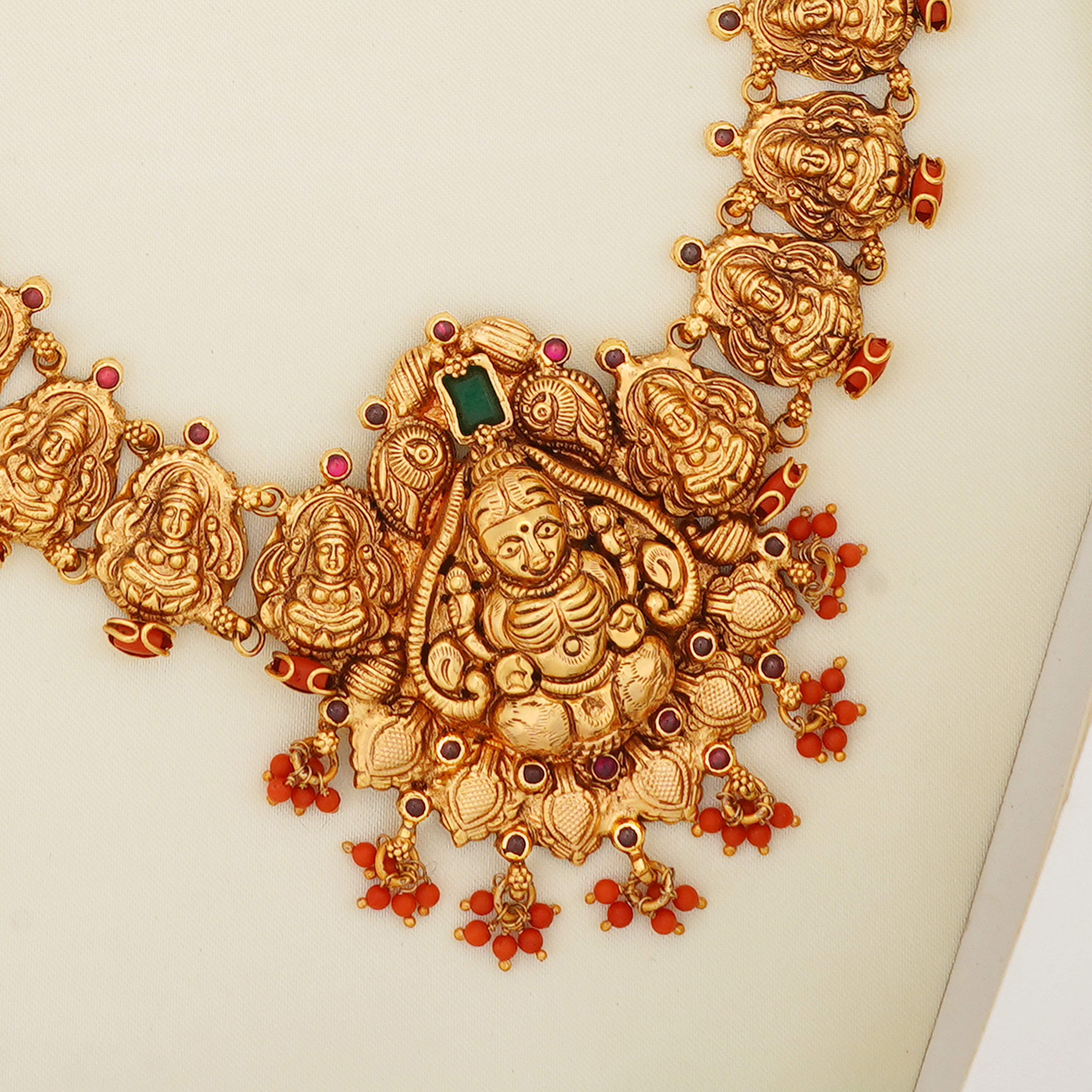 Pavalam beads traditional bridal haram