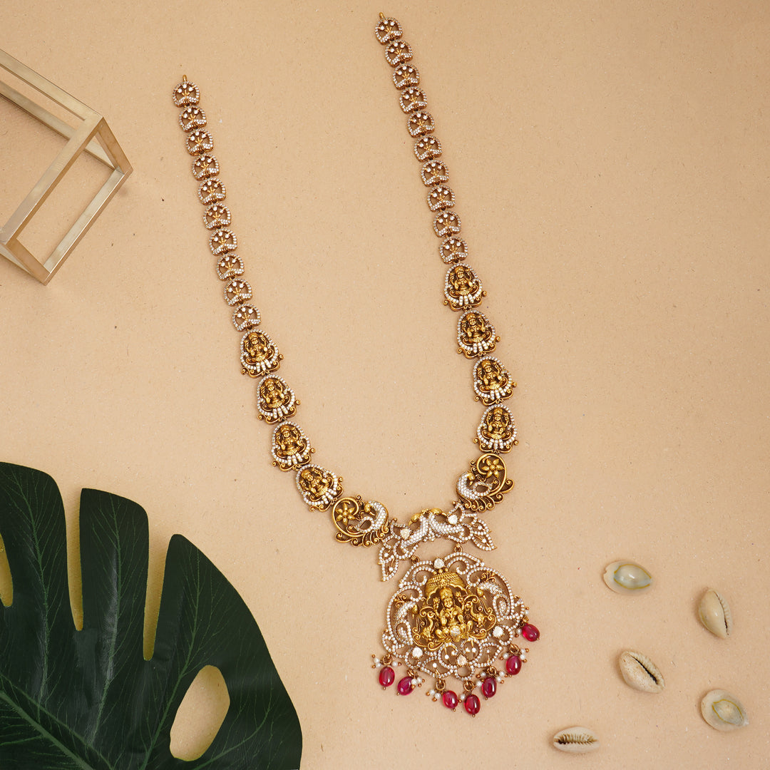 Peacock design Lakshmi moissanite haram