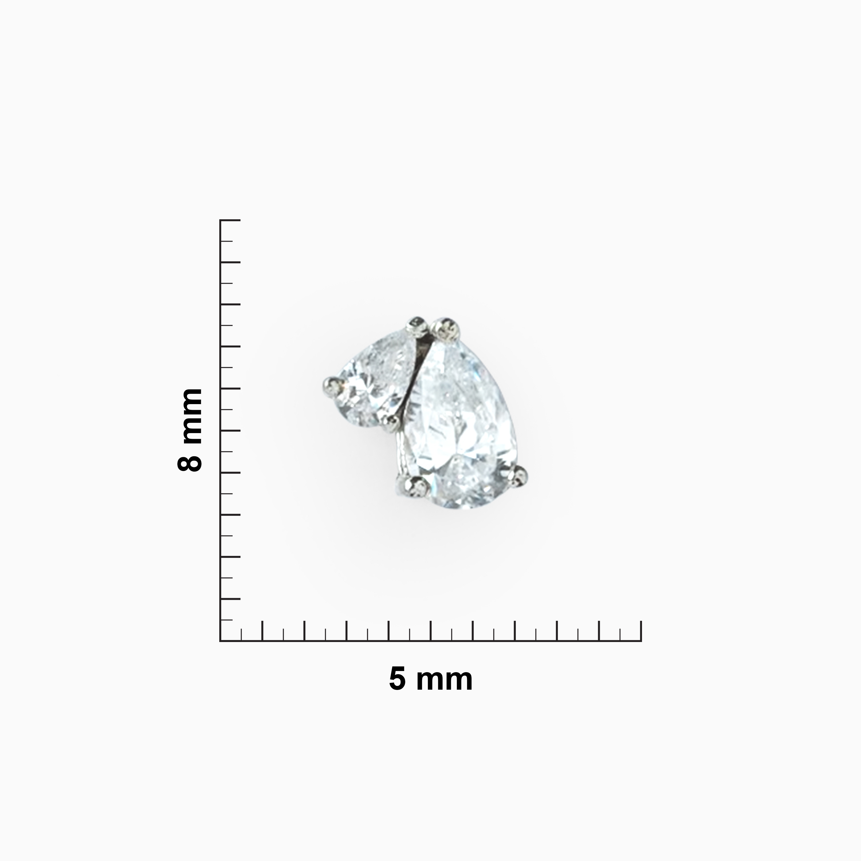 Pear & Round Cubic Zirconia Stud Earrings Ishna