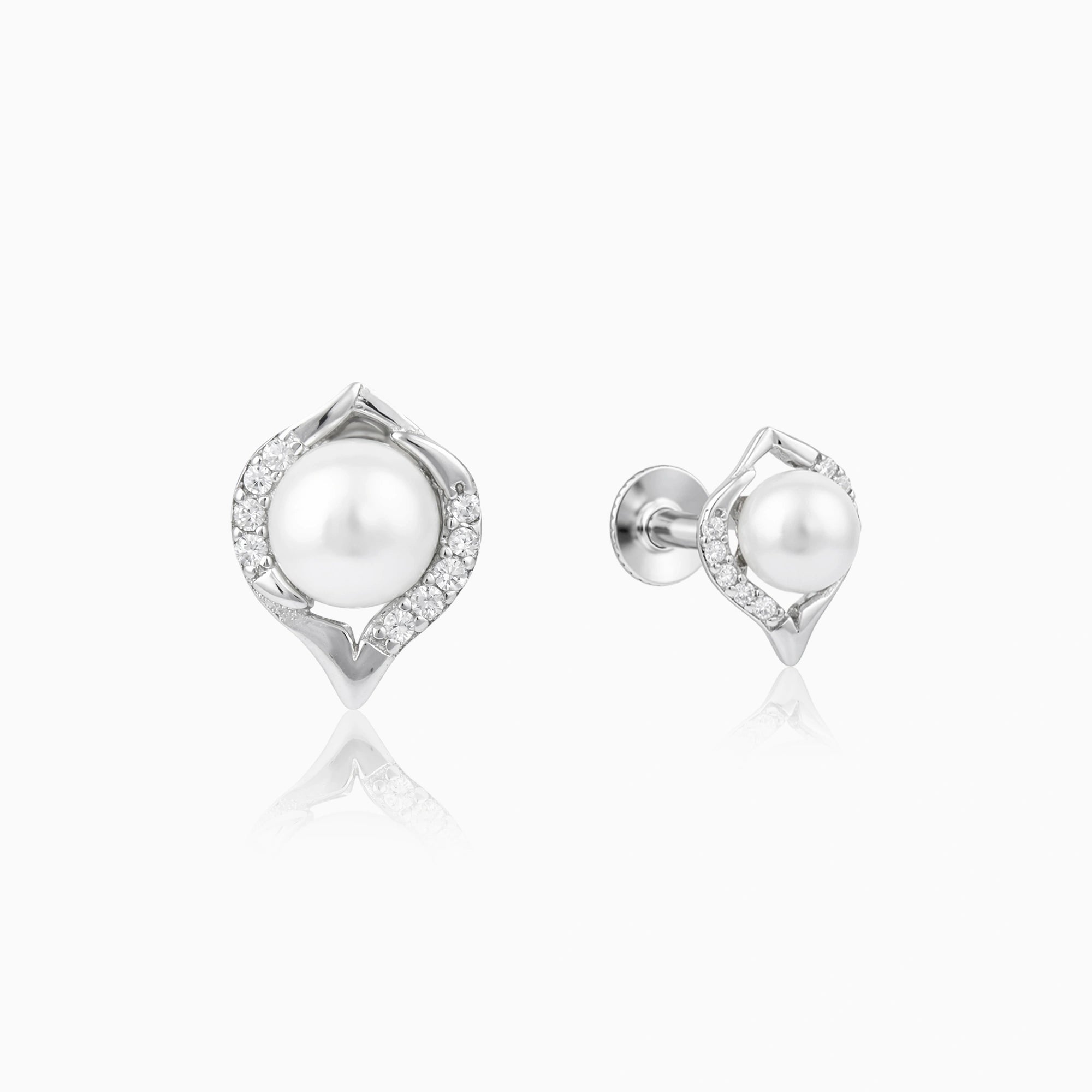 Pearl Accent Stud Earrings Ishna