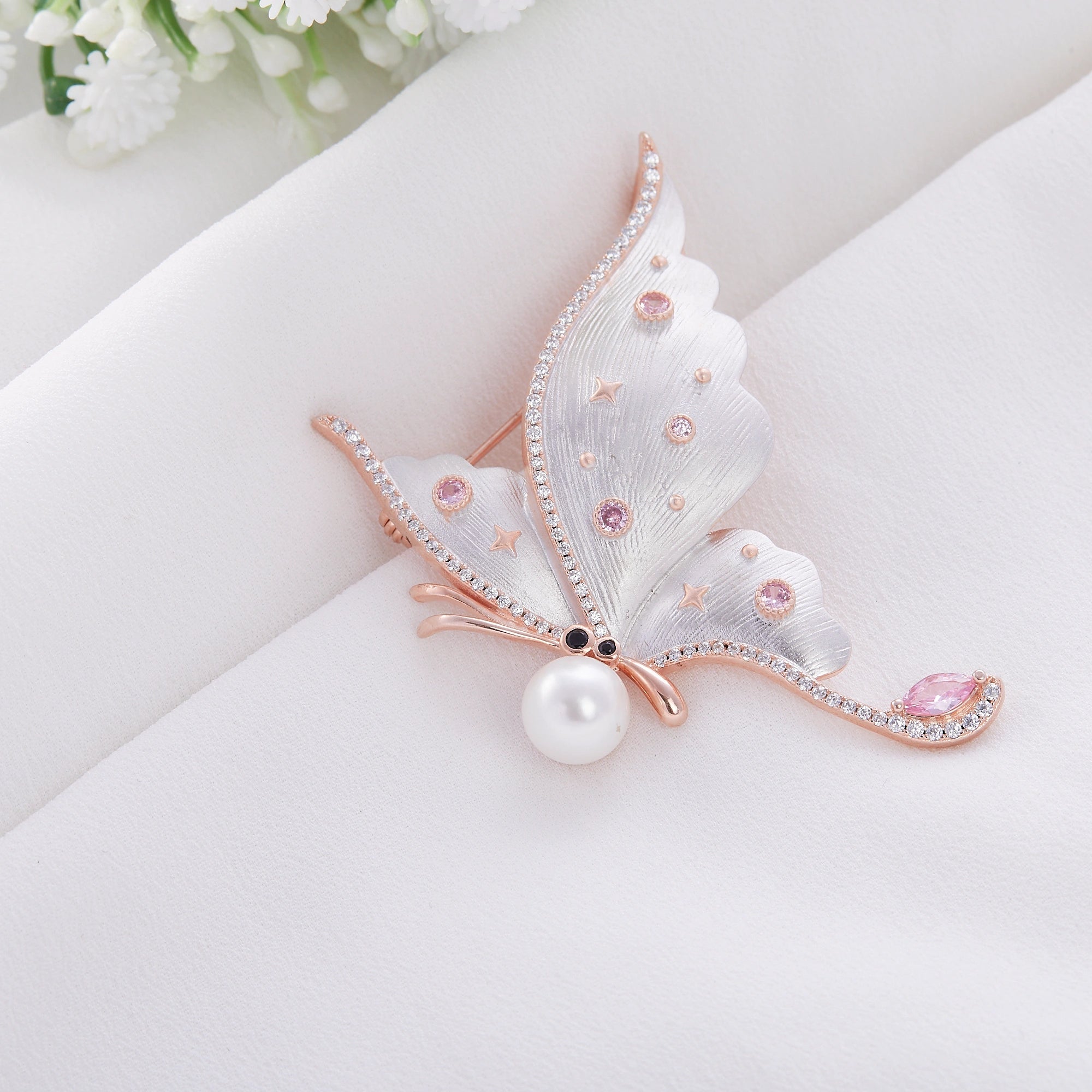 Pearl Butterfly Brooch Ishna