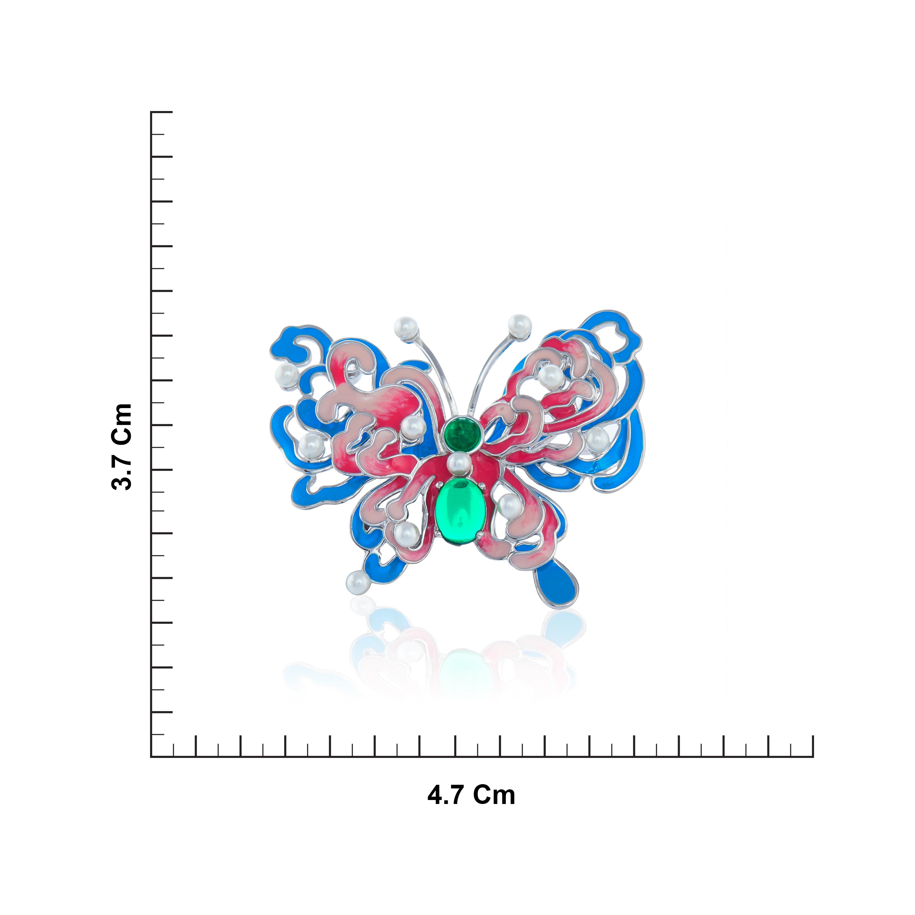 Pearl Butterfly Brooch in Sterling Silver Ishna