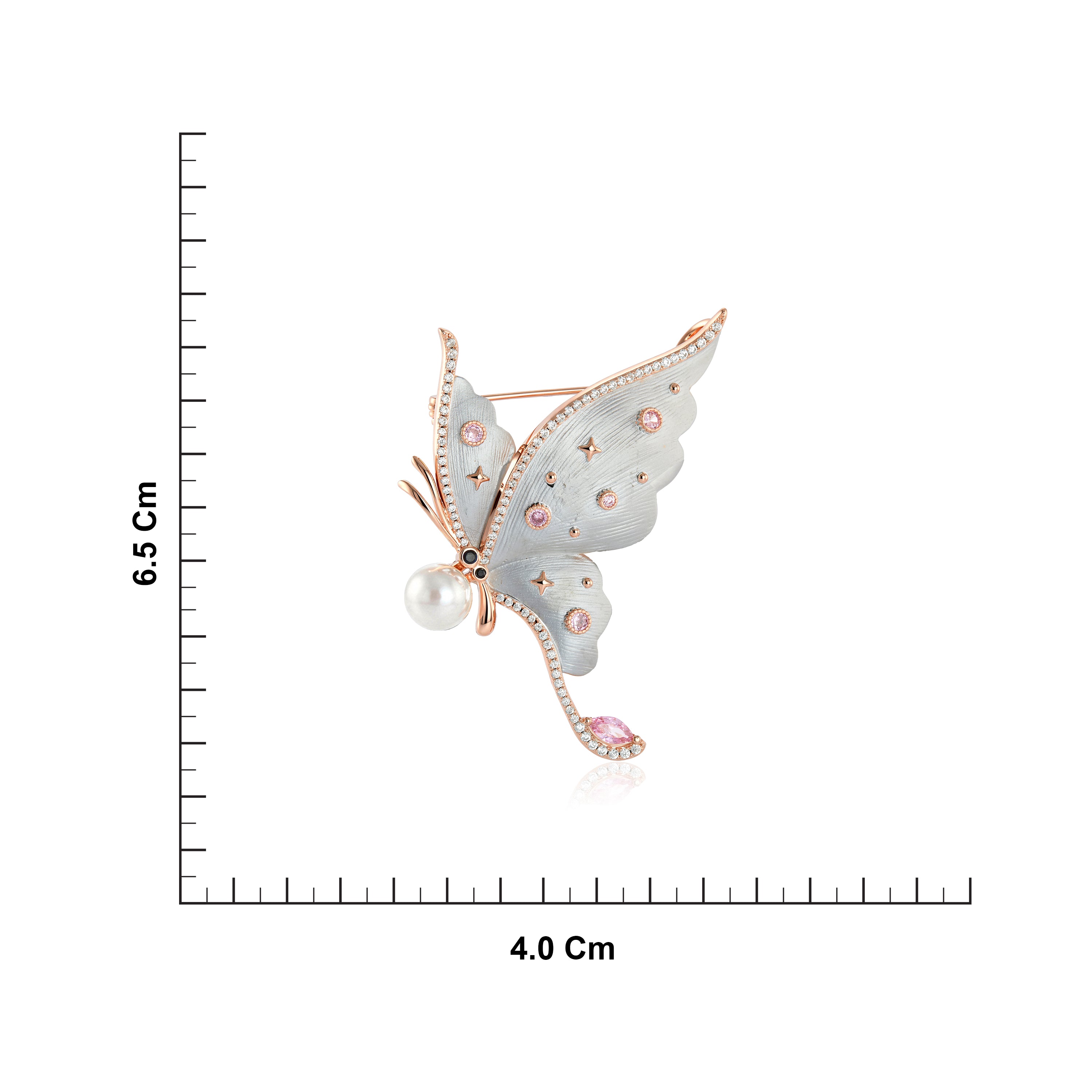 Pearl Butterfly in Silver Brooch Ishna