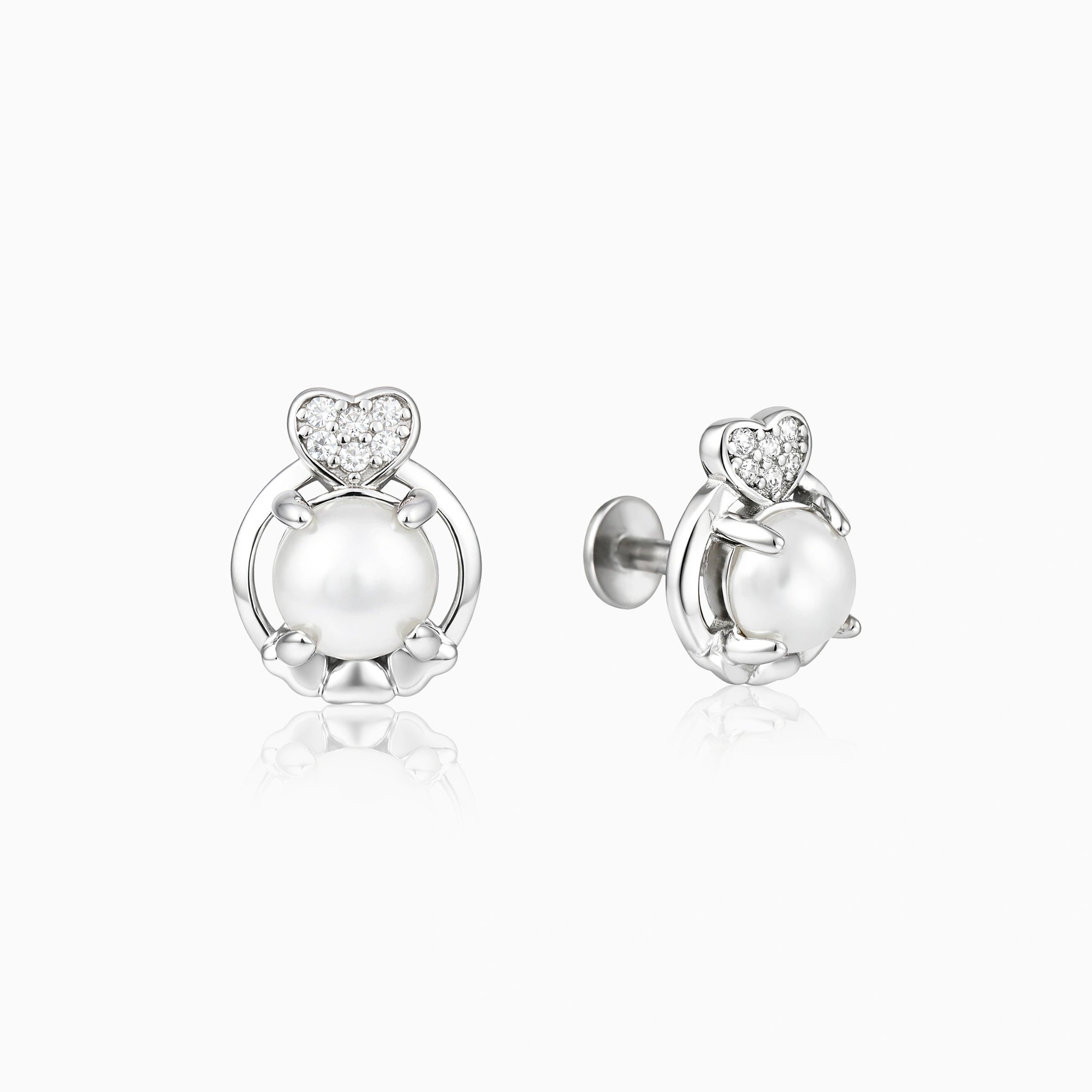 Pearl Halo Stud Earrings Ishna