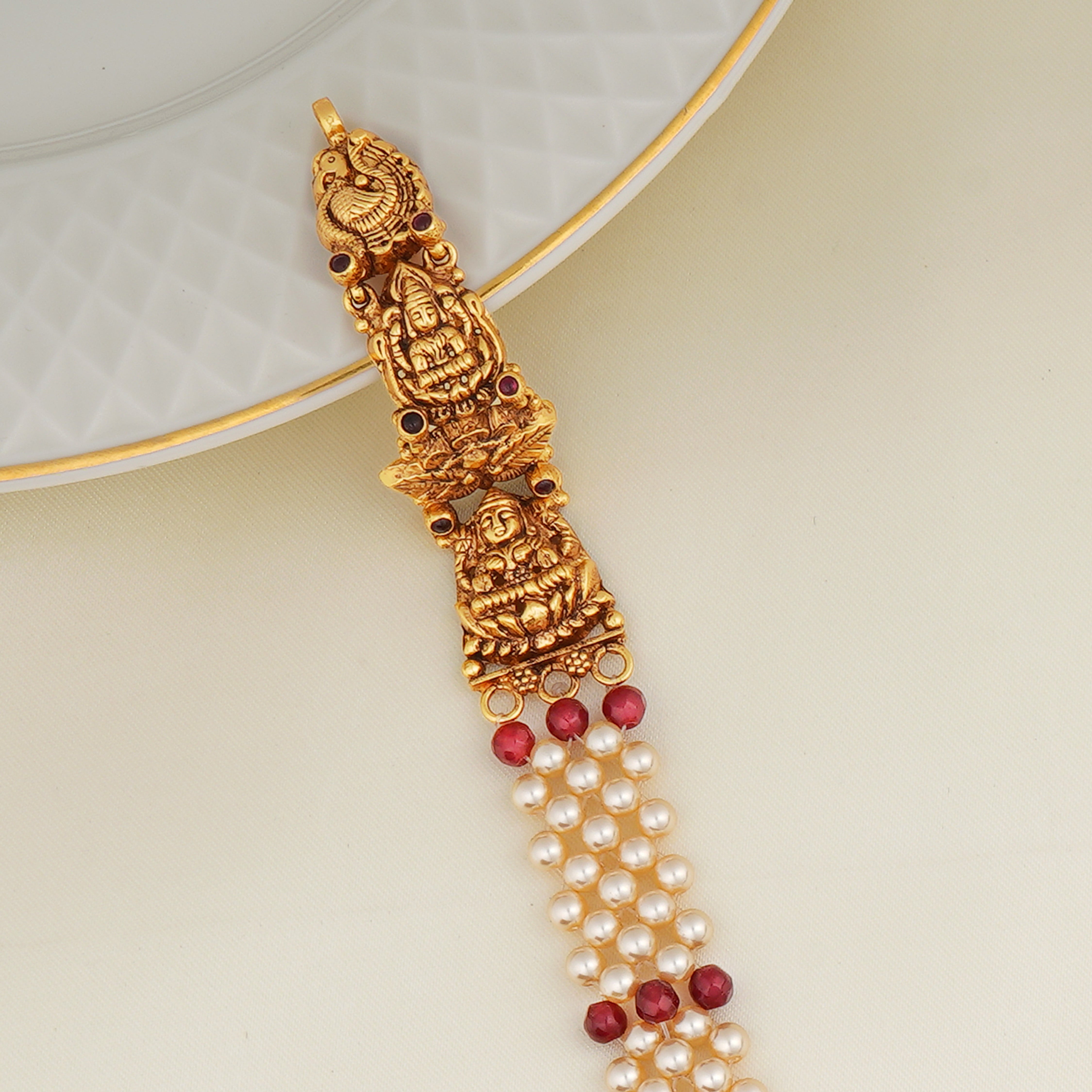 Pearl Layered Temple Jewellery Necklace