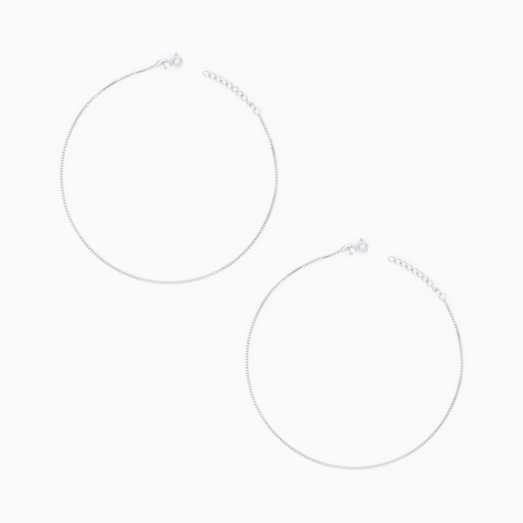 Plain Silver Box Anklet Ishna 