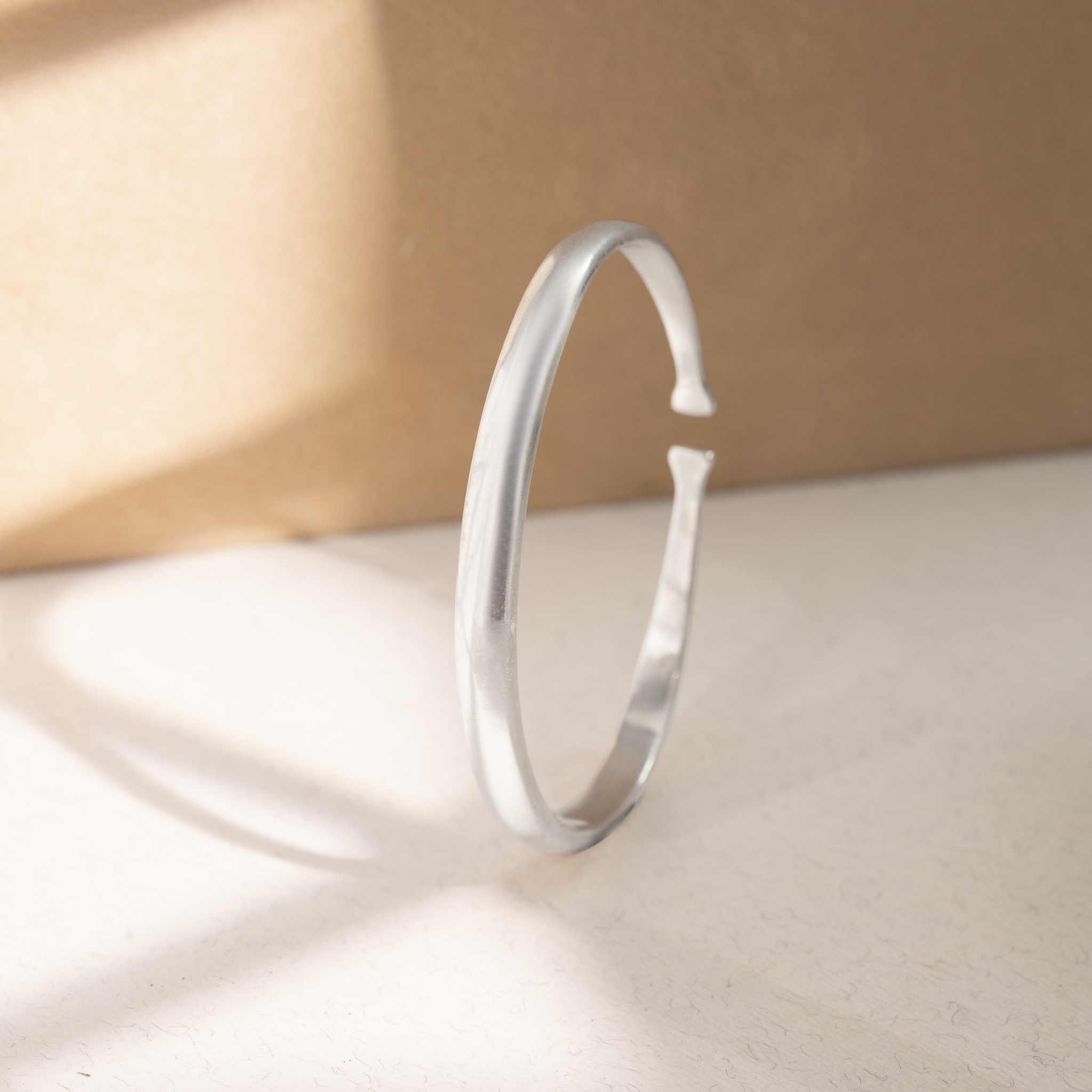 Plain silver kada for men