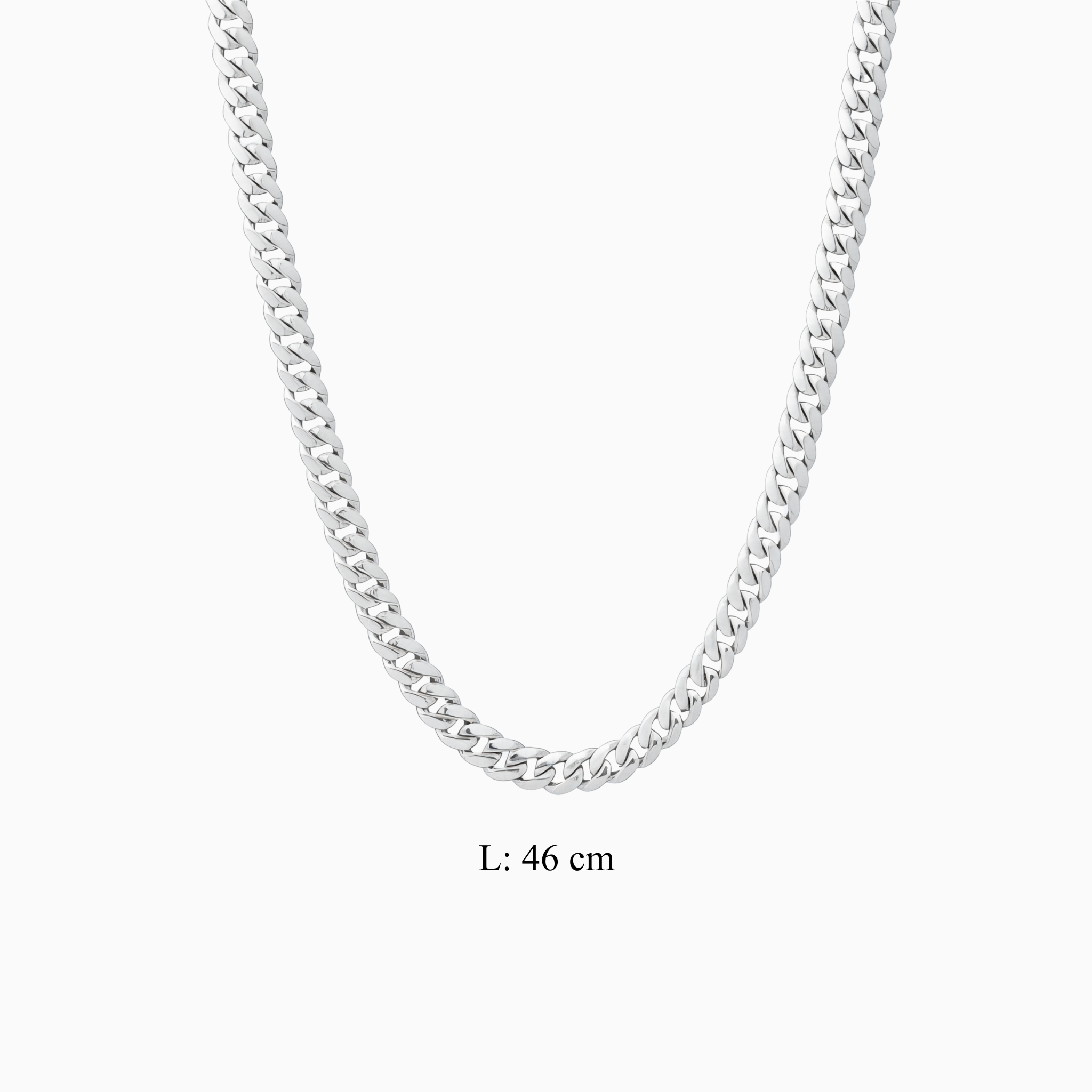 Polished sterling silver curb chain