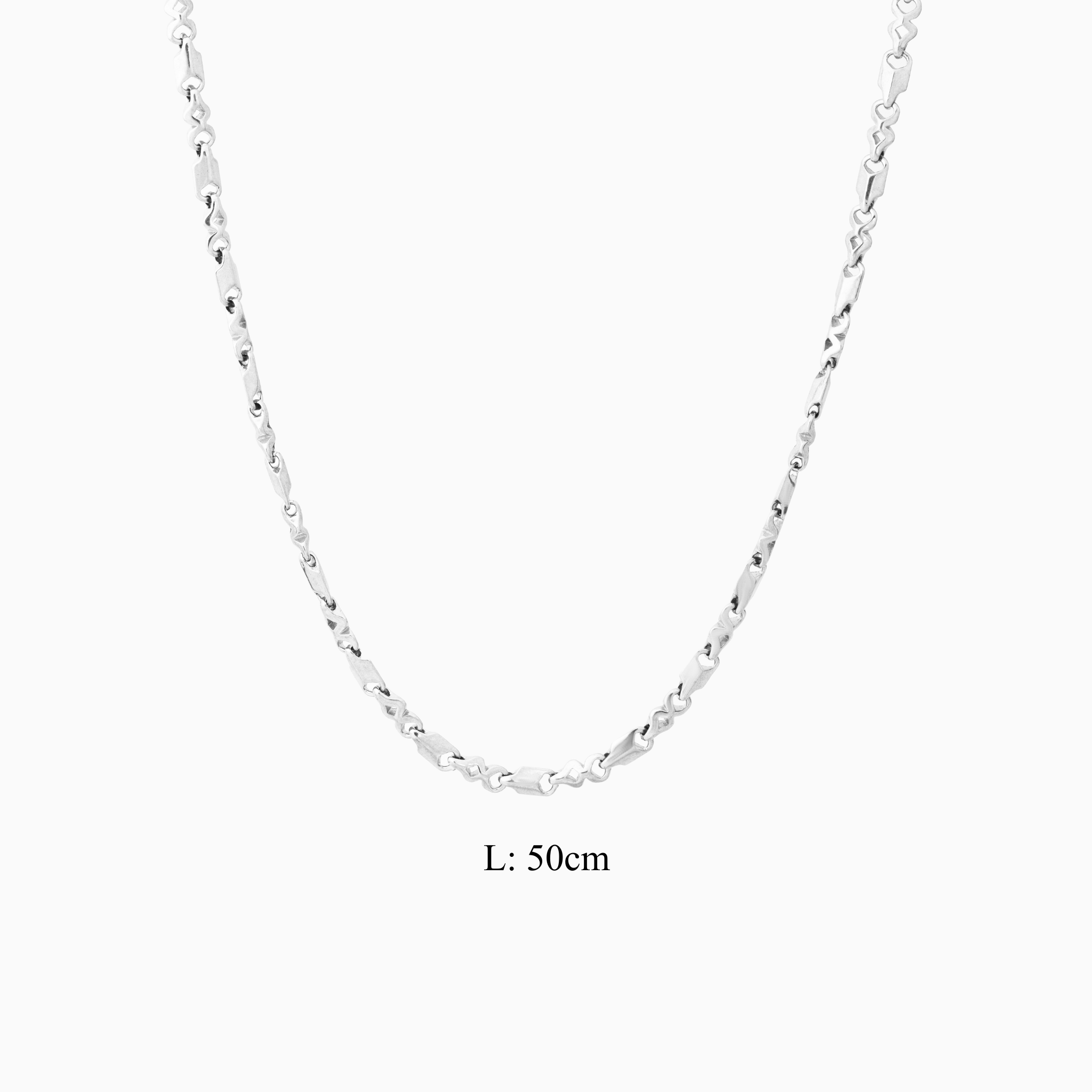 Polished twisted sterling silver chain