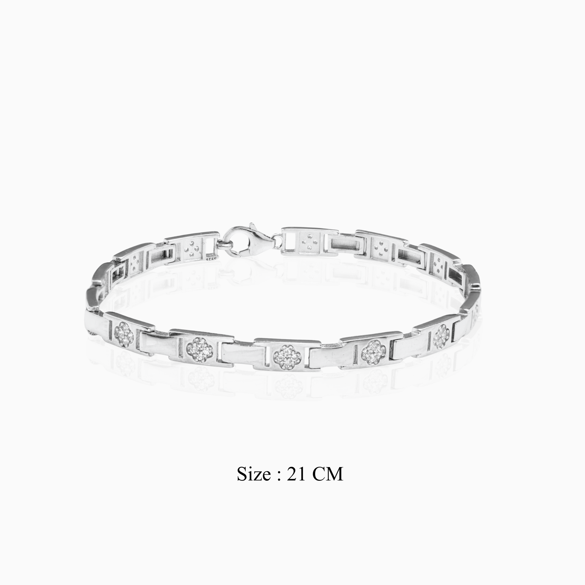 Premium silver bracelet with stone detailing