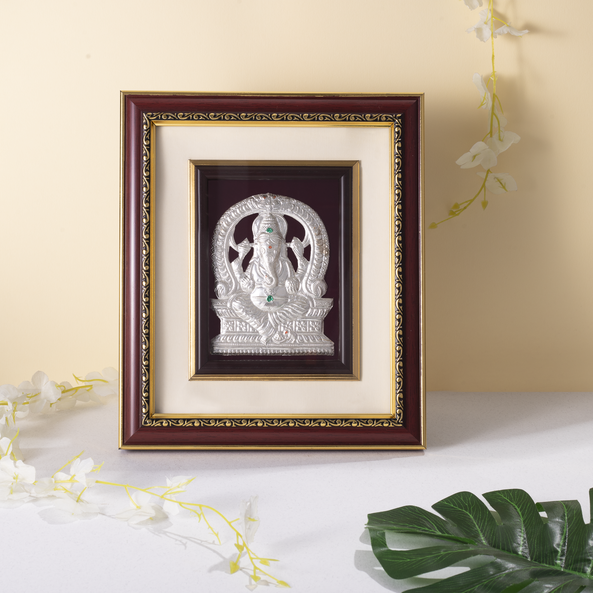 Prosperity 999 silver Ganesha frame
