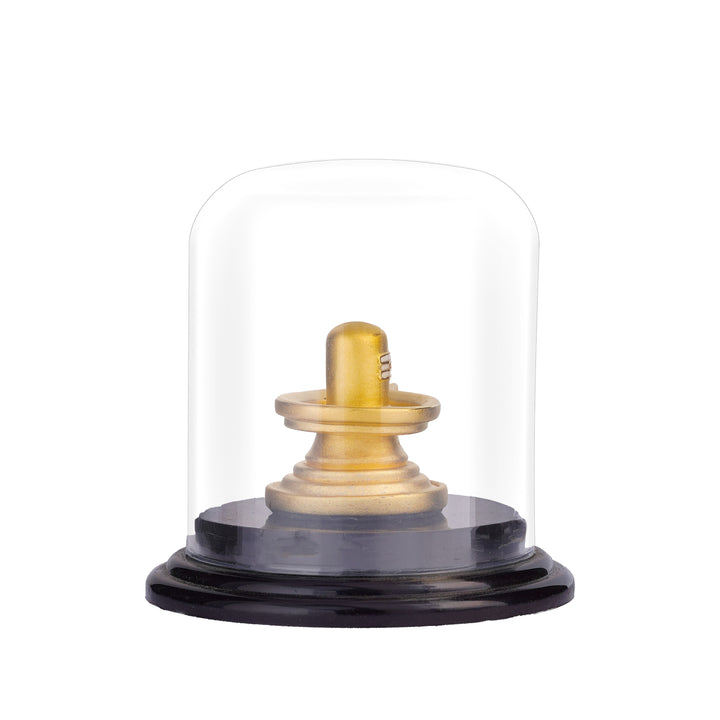 Pure Silver Gold Plated Shiva Lingam Statue for Pooja