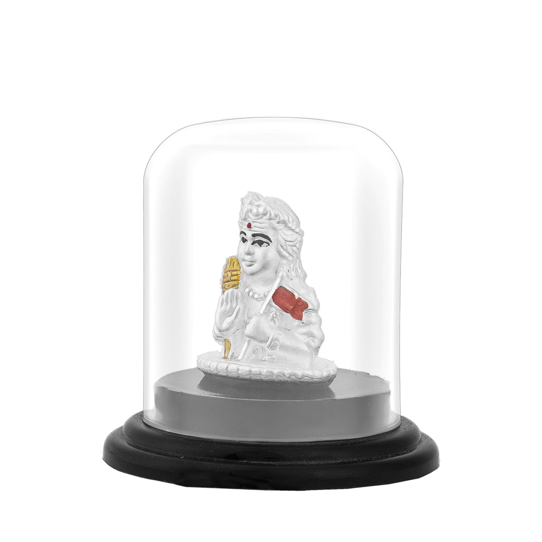 Pure Silver Lord Murugan Statue with Dome Case