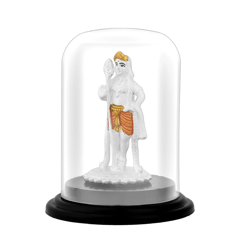 Pure Silver Swamy Murugan Statue with Vel