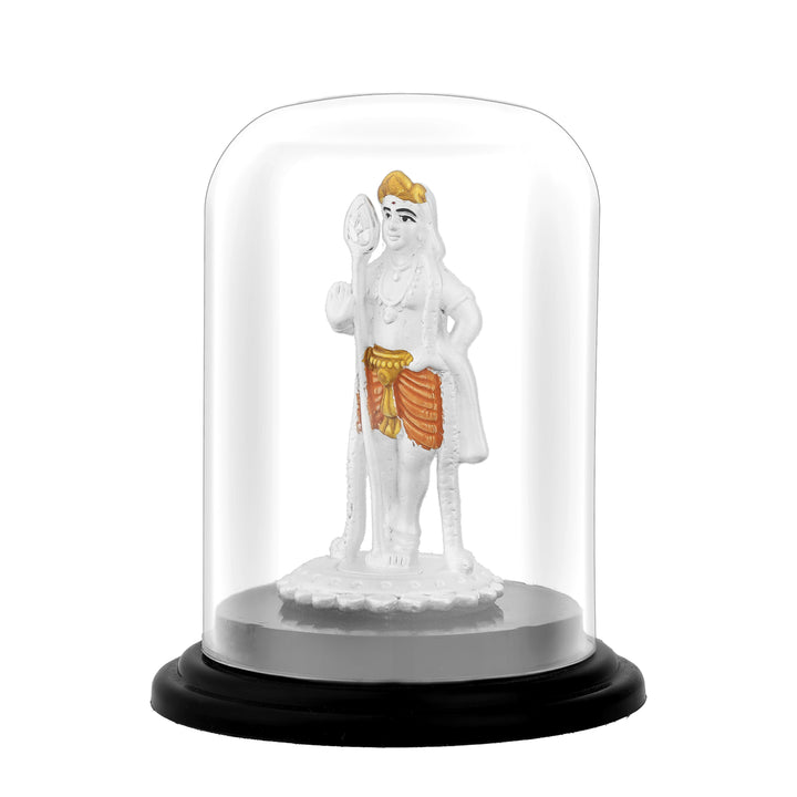 Pure Silver Swamy Murugan Statue with Vel