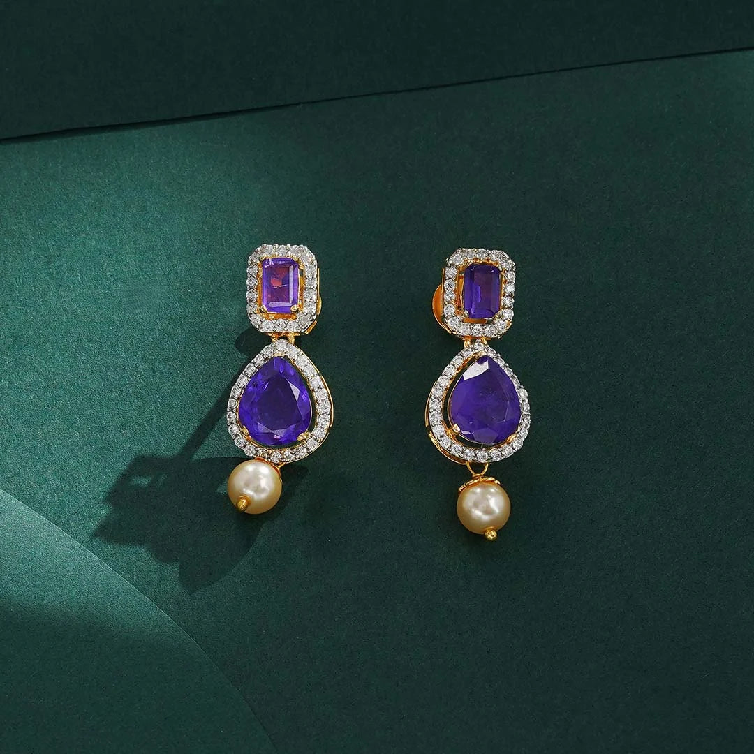 Purple stone necklace for women