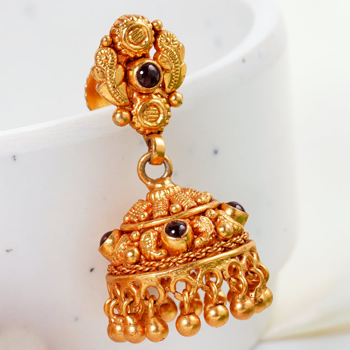 Red Stone Indian Earrings