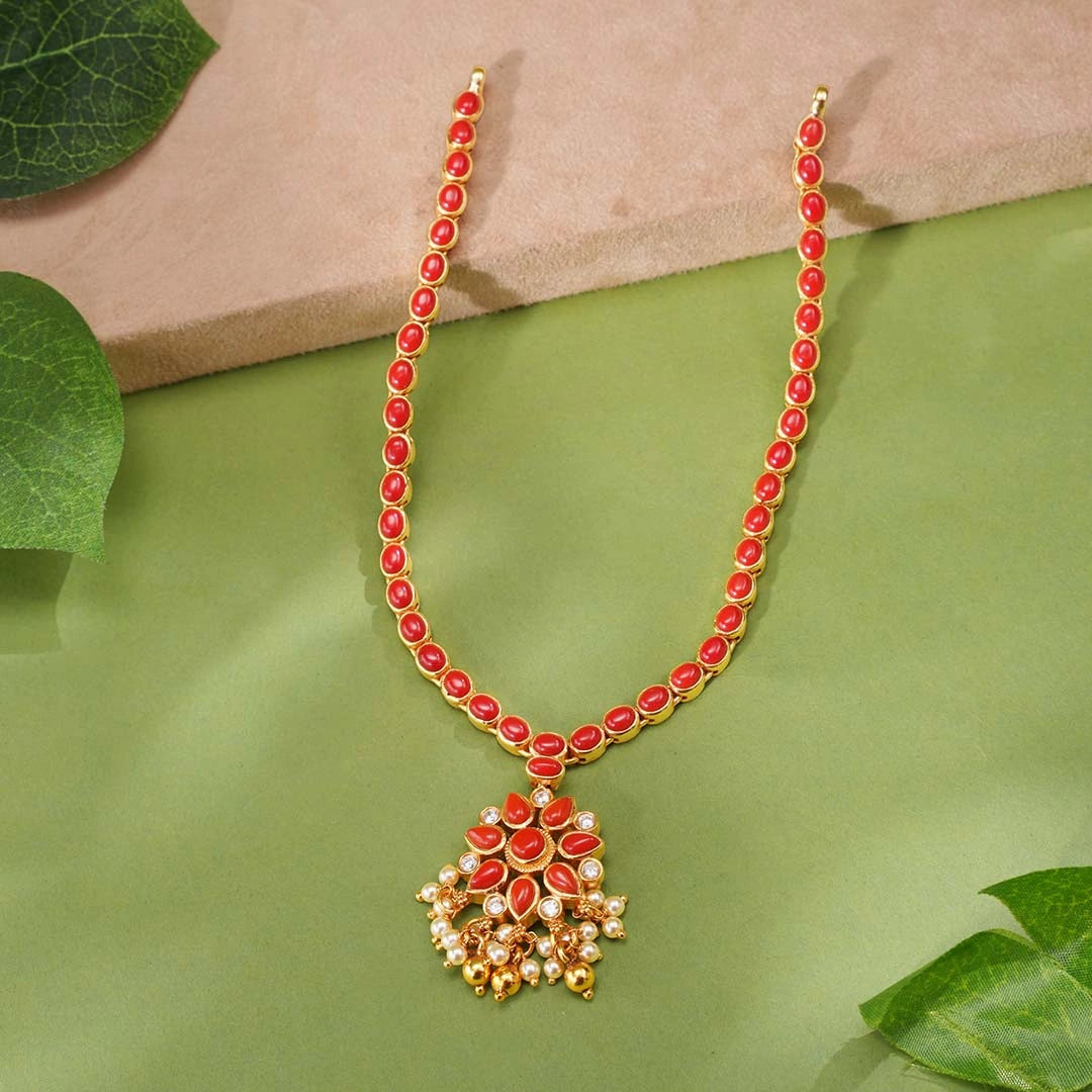 Red Stone Necklace Ishna