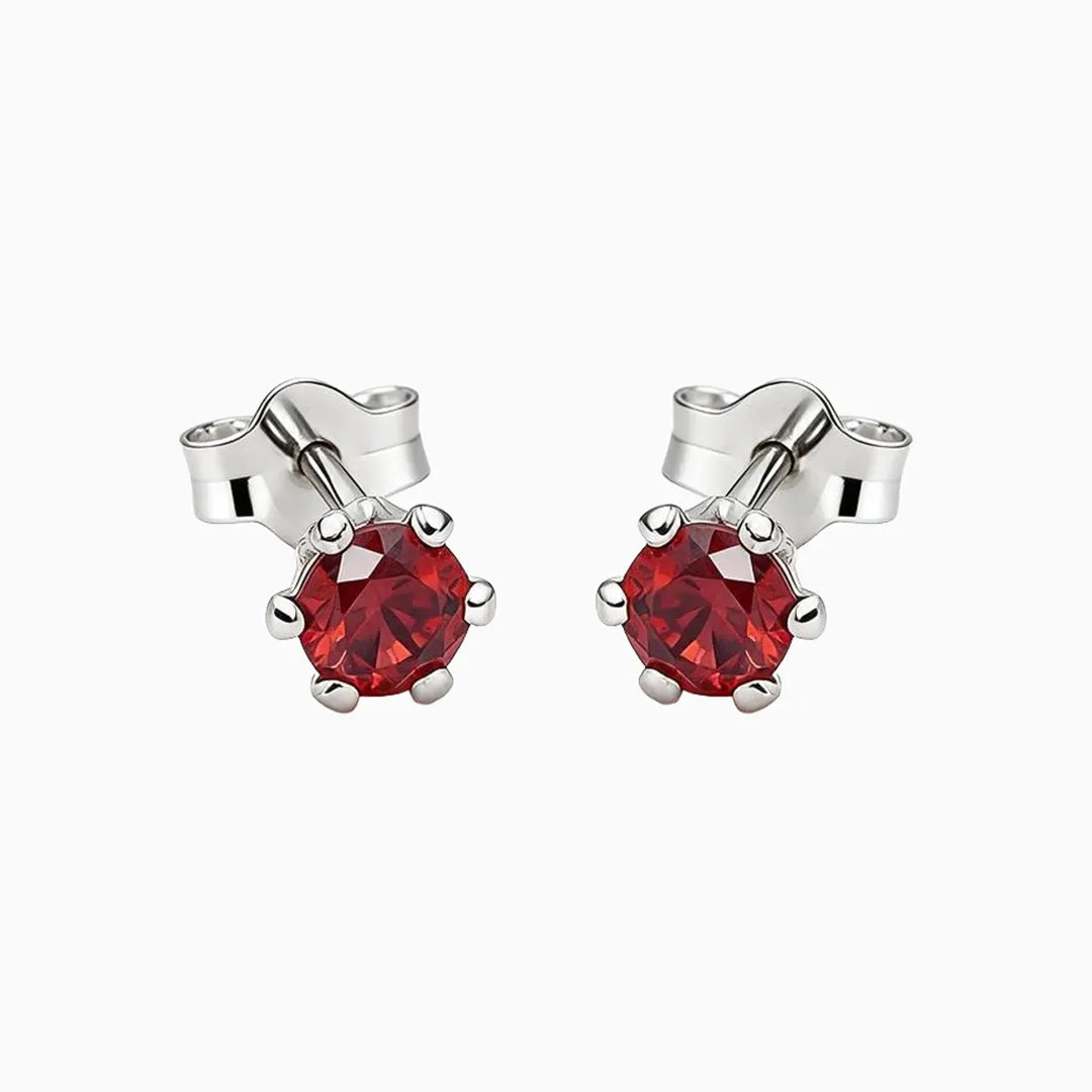 Red crystal stud earrings for women
