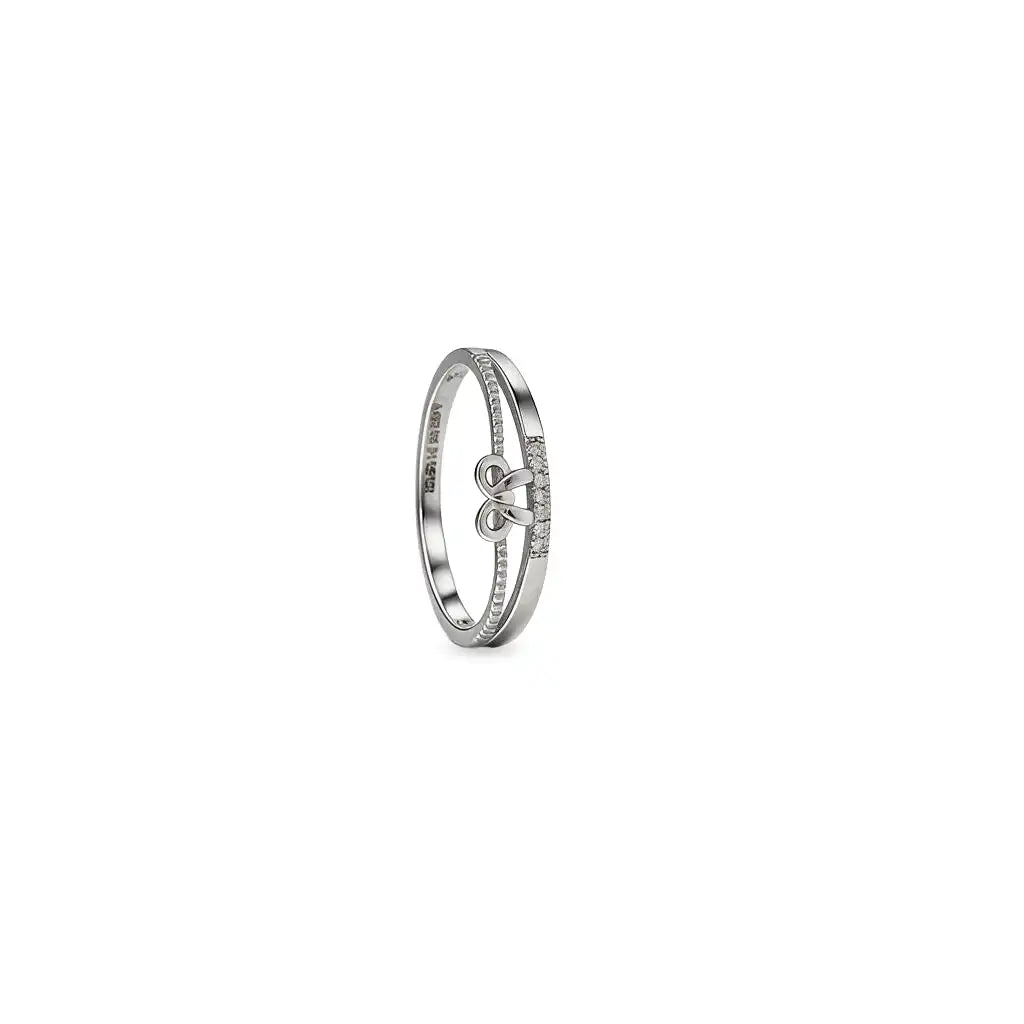 Ribbon design crystal ring for women