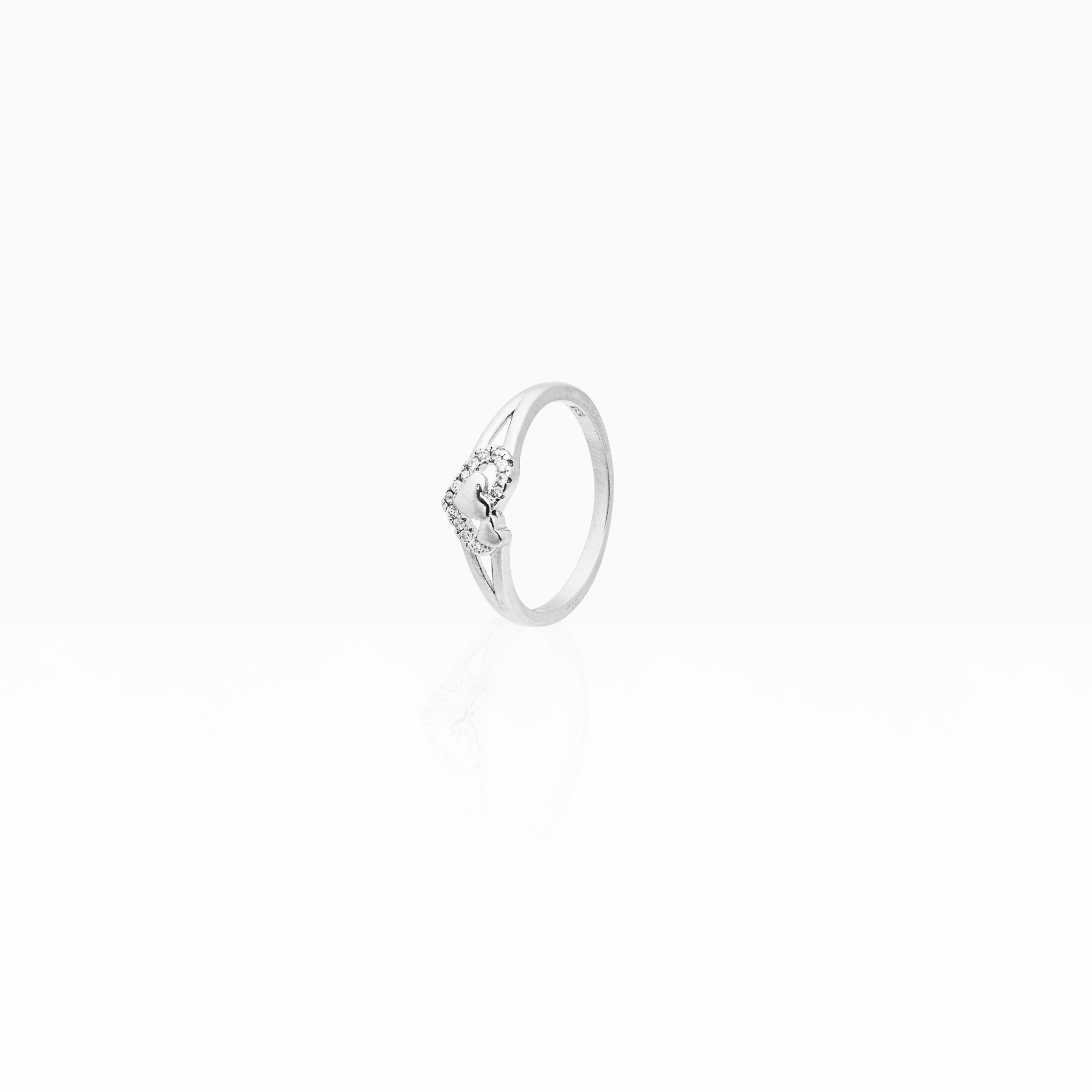 Romantic heart silver ring gift