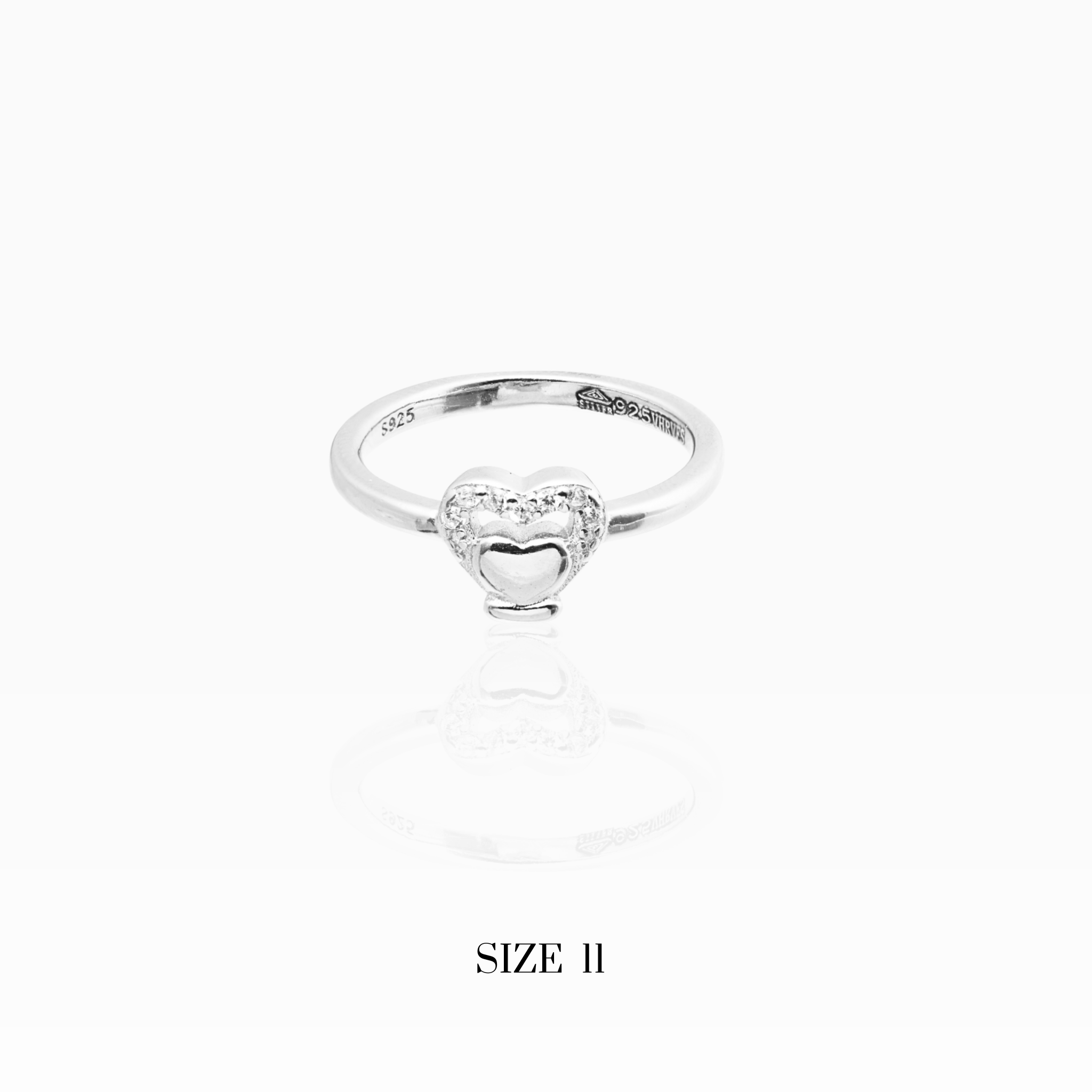 Romantic silver heart ring gift