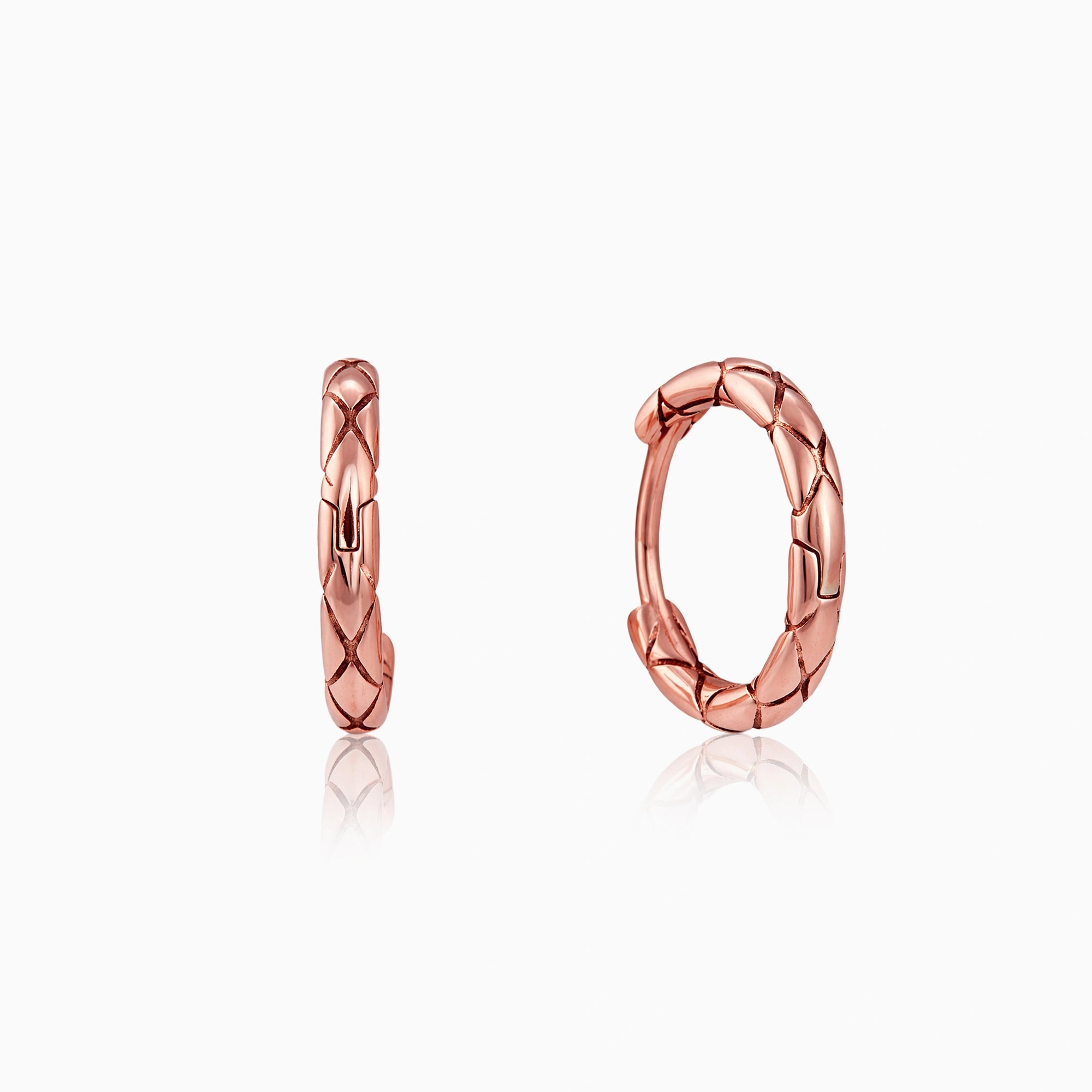 Rose Gold Plated Braided Hoop Earrings Ishna