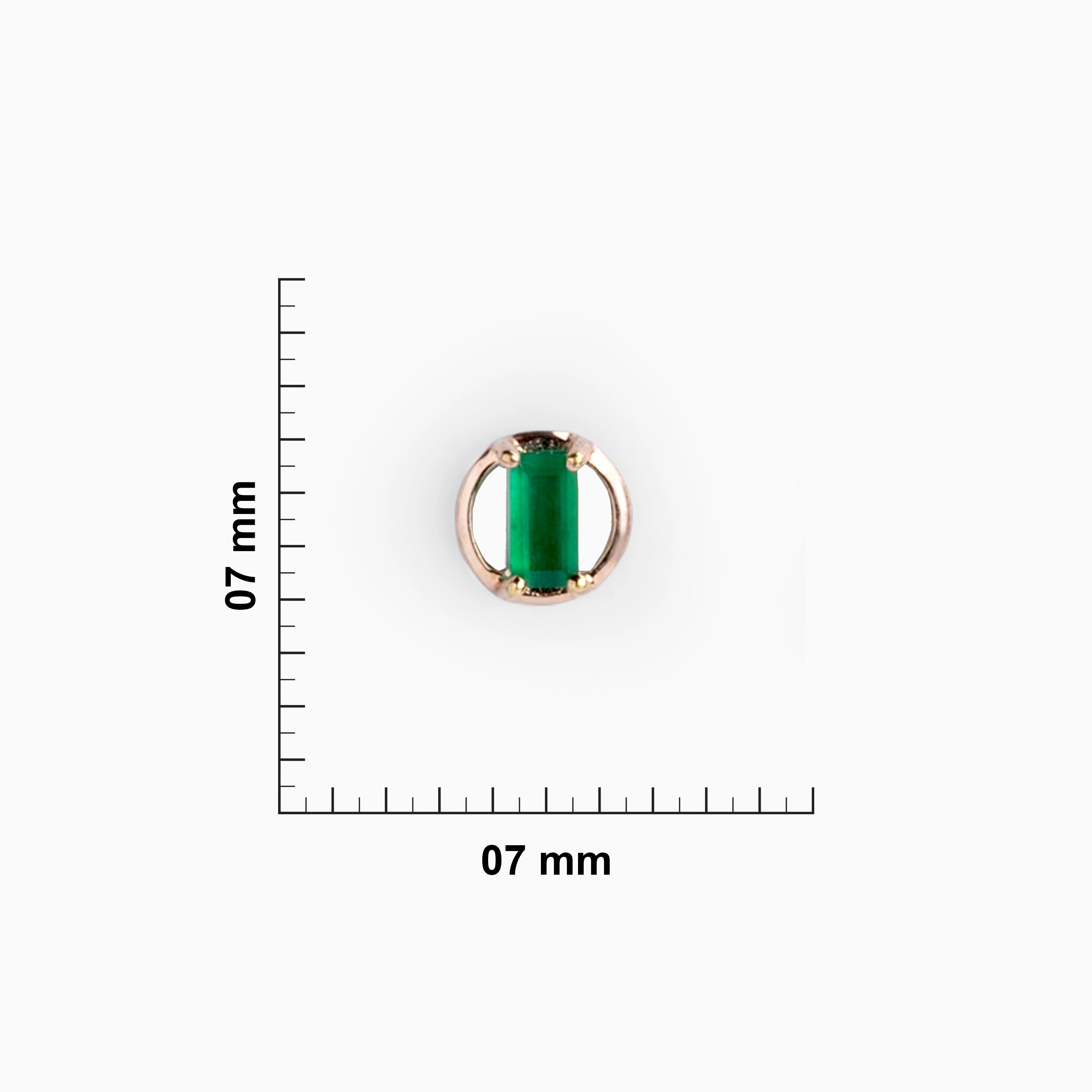 Rose Gold Plated Emerald Green Stud  Earrings Ishna