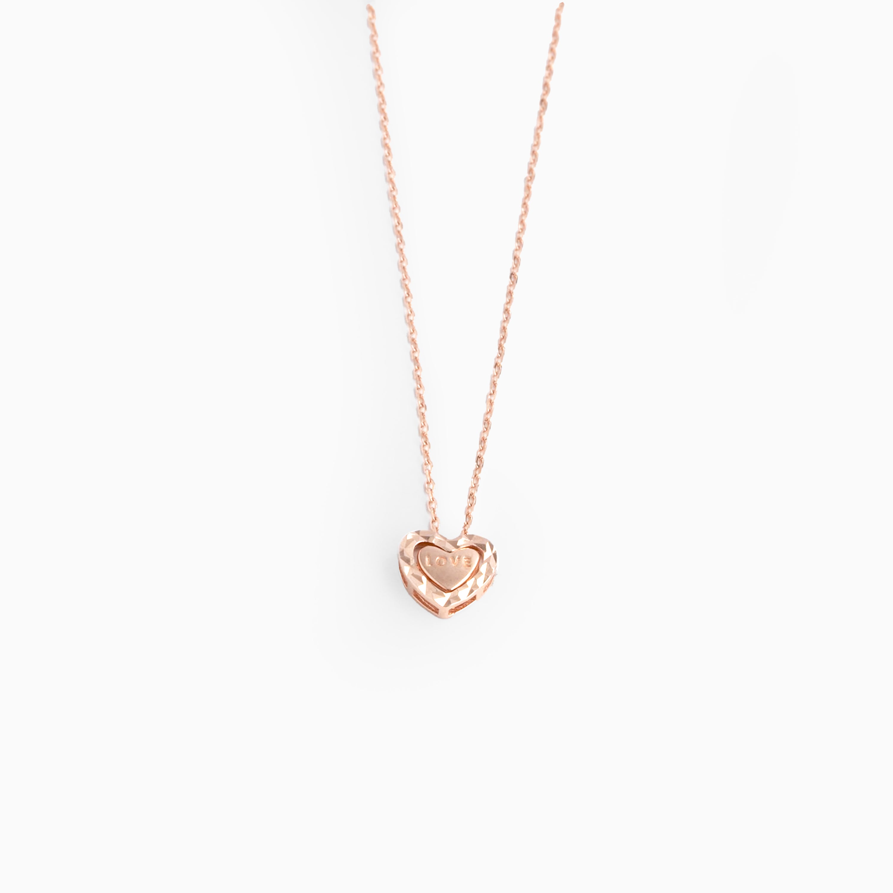 Rose Gold Plated Heart Pendant Chain Ishna