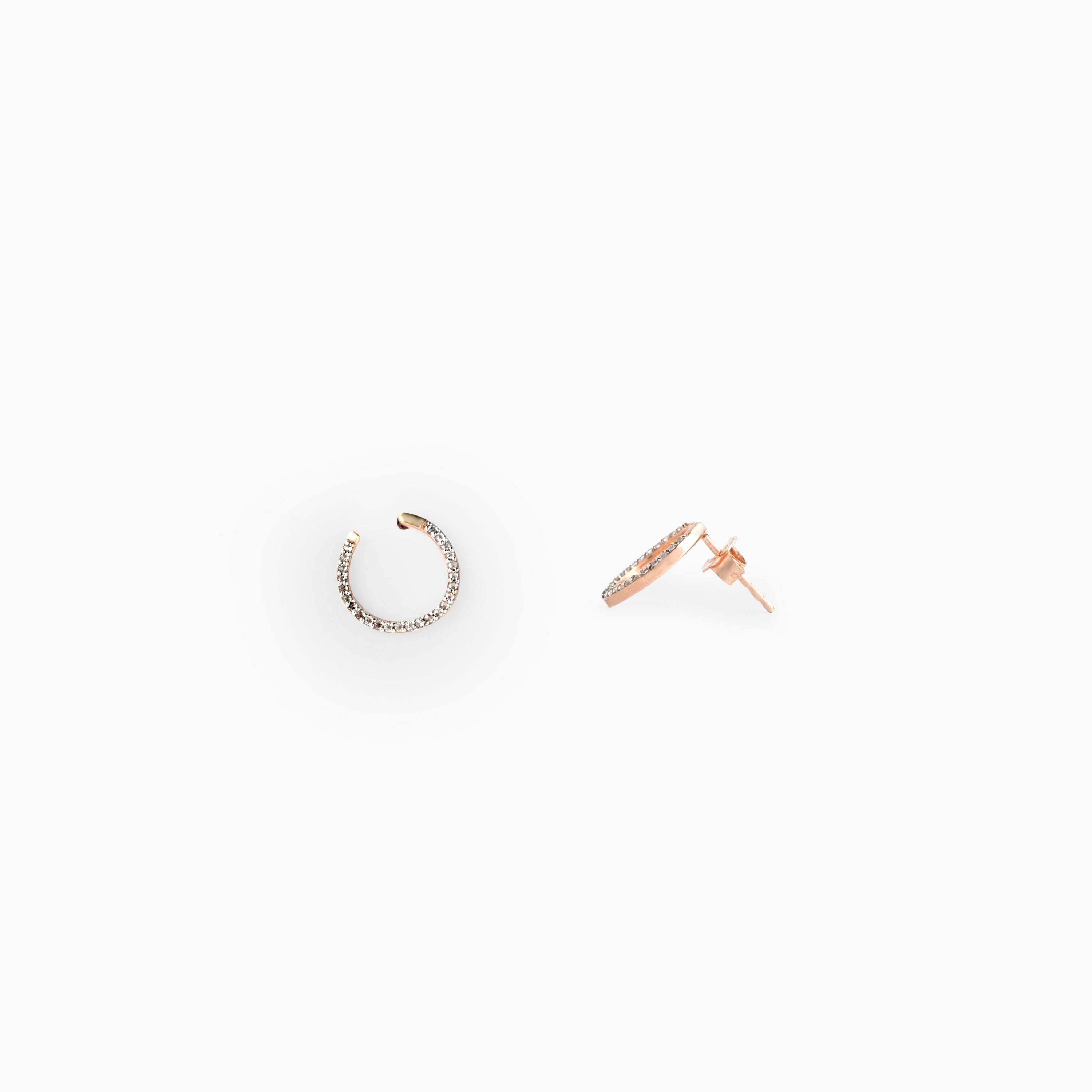 Rose Gold Plated Pavé Hoop Earrings
