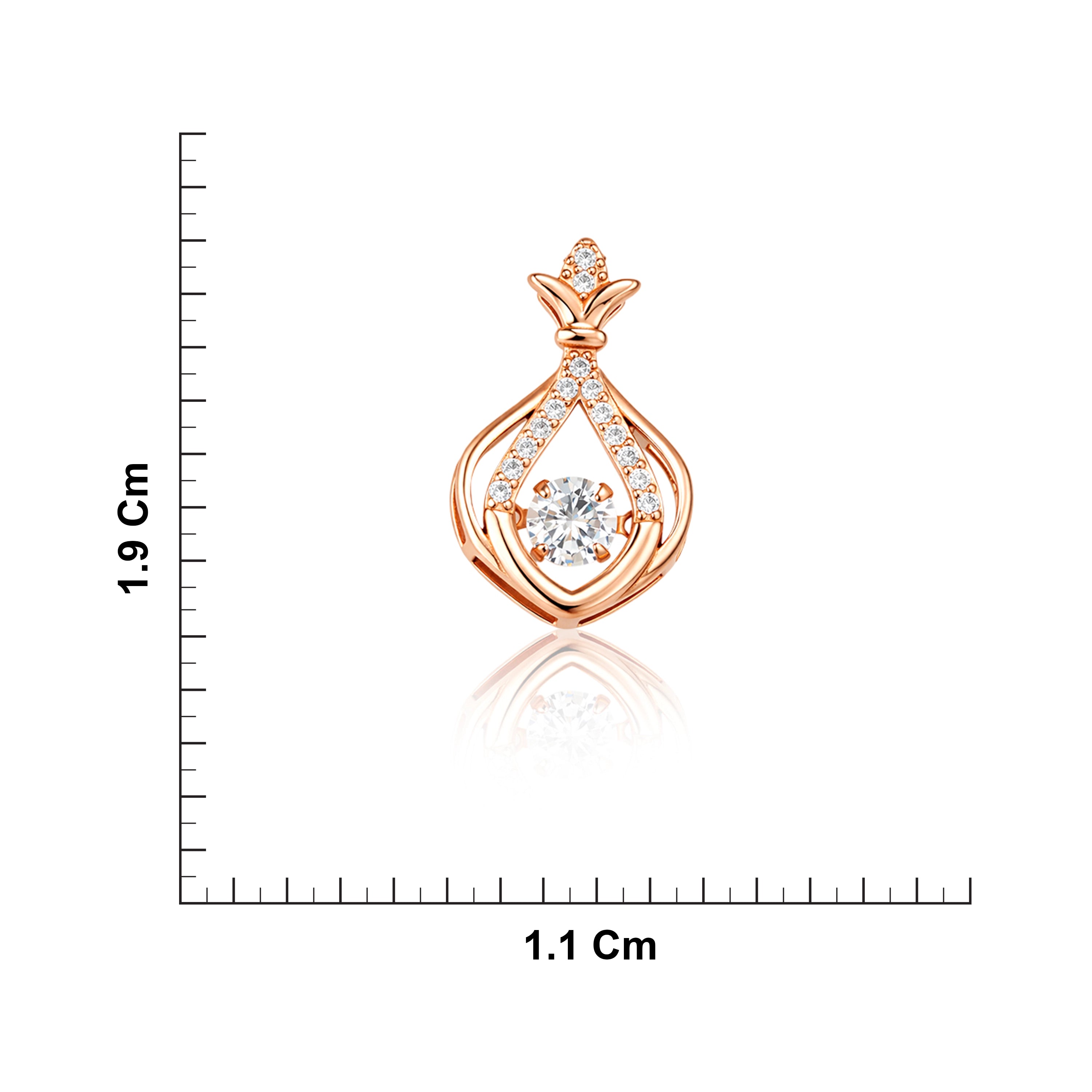 Rose Gold Plated Silver Dancing Stone Pendant Ishna