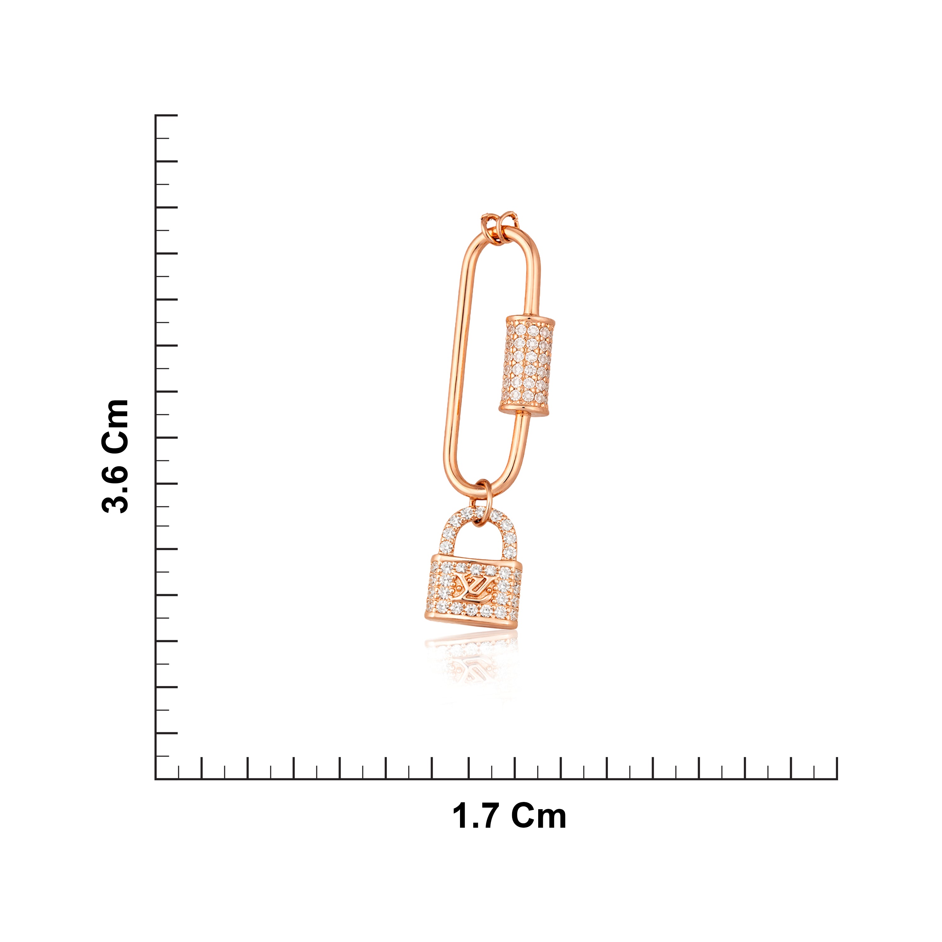 Rose Gold Plated Silver Lock Pendant  Ishna