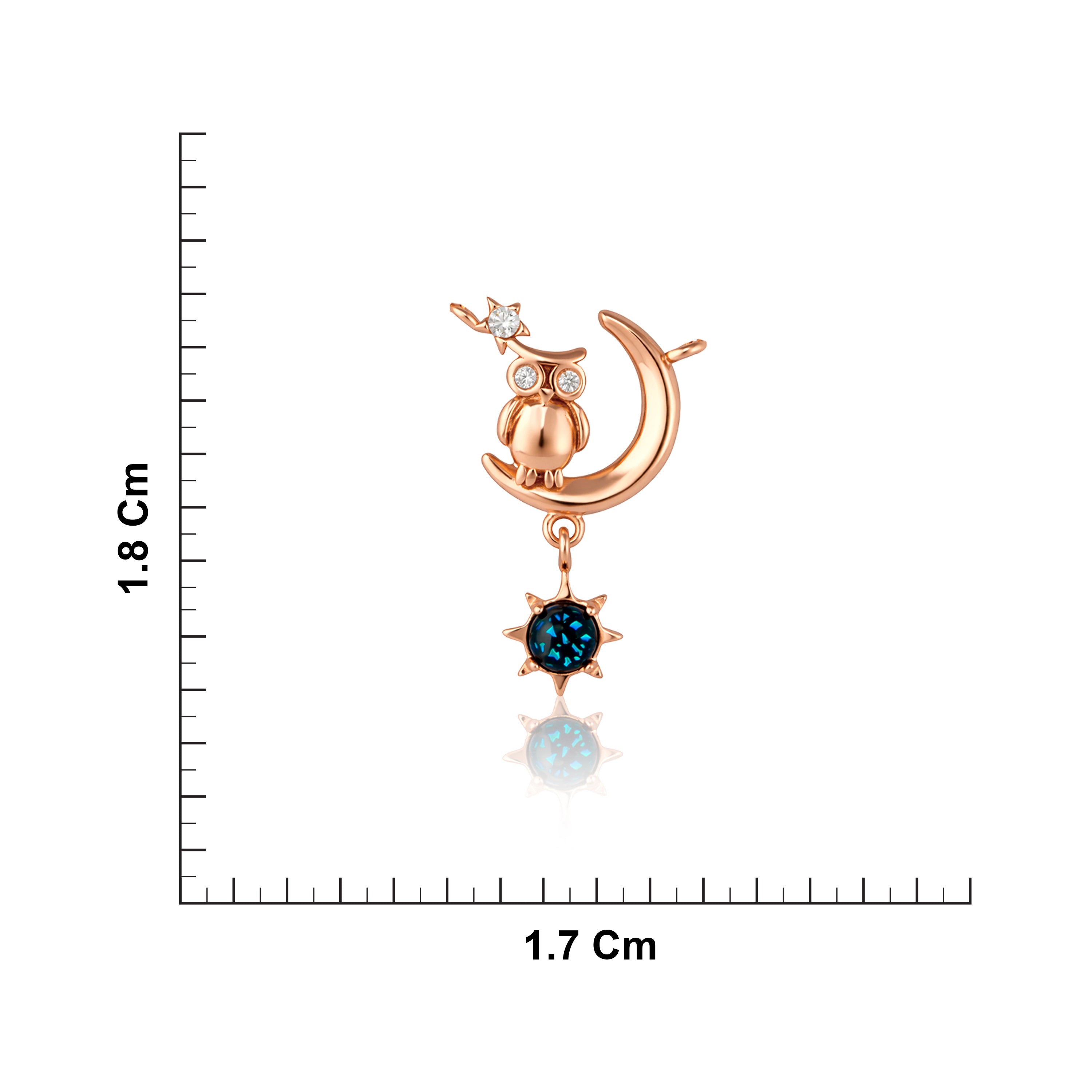 Rose Gold Plated Silver Owl Moon Pendant Ishna