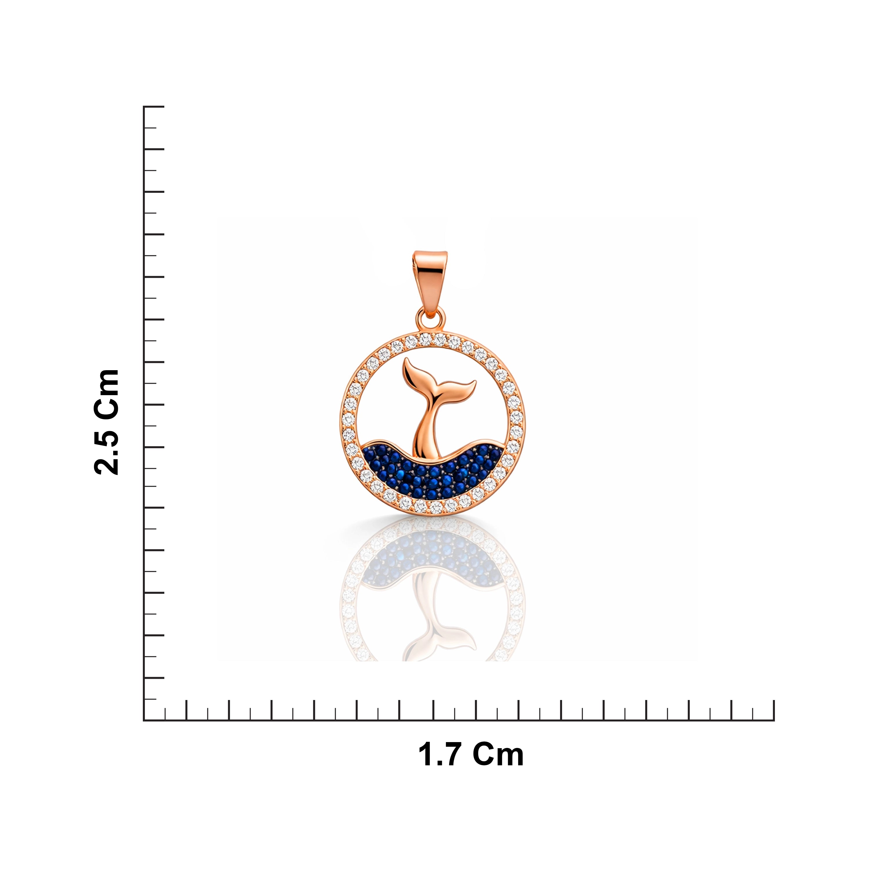 Rose Gold Plated Silver Whale Tail Pendant Ishna
