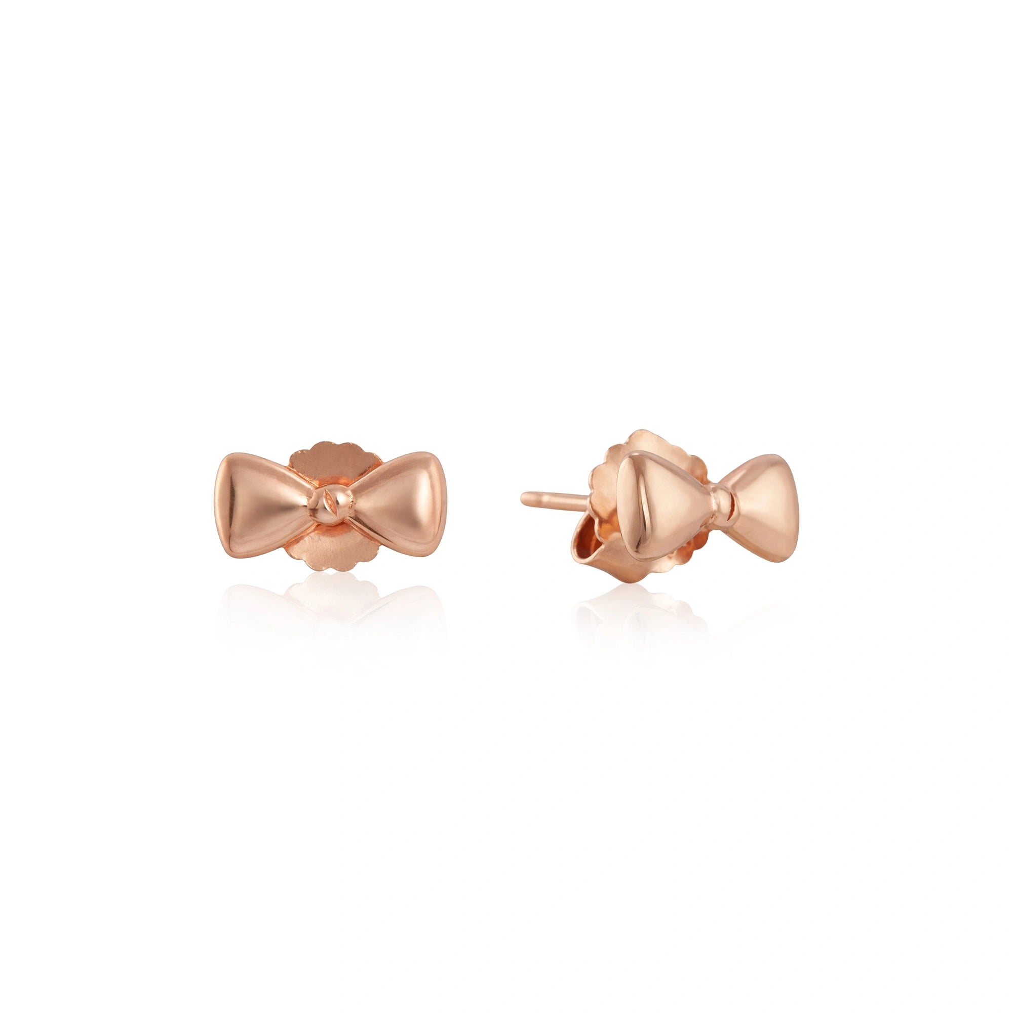 Rose Gold Silver Bow Stud Earrings Ishna