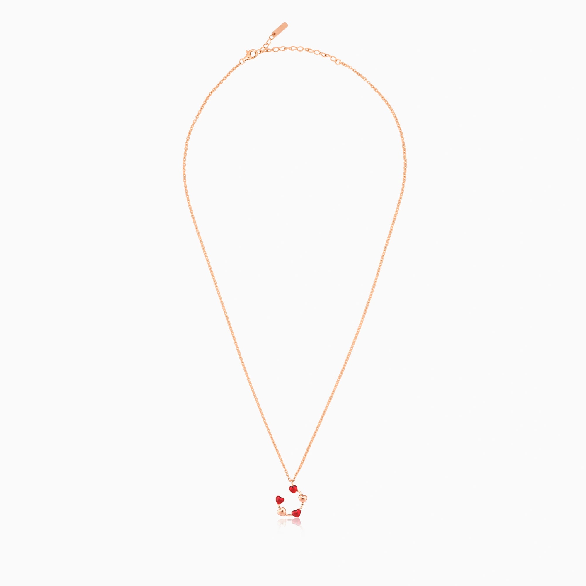 Rose Gold Silver Multi Heart Pendant Chain Ishna