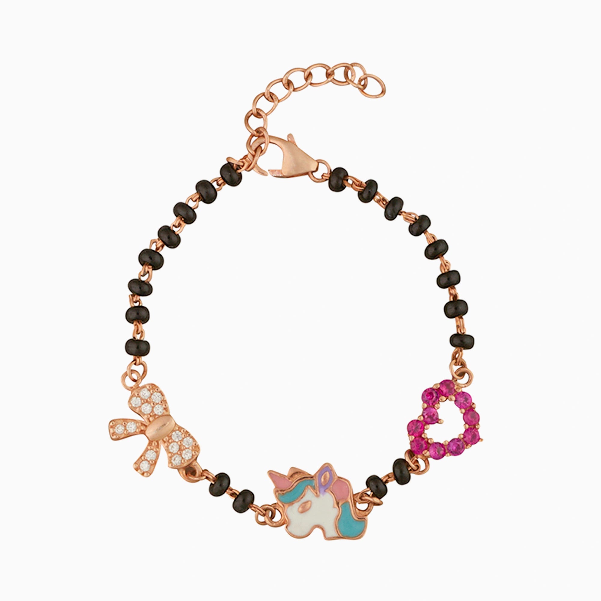 Rose Gold Silver Unicorn Charm Bracelet Ishna