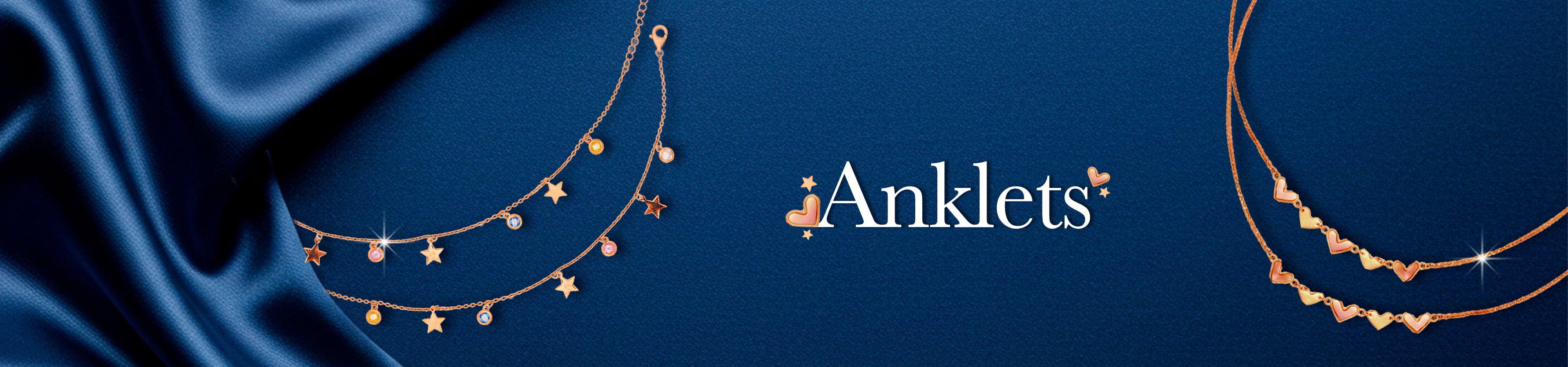 Rose silver anklets Banner Desktop